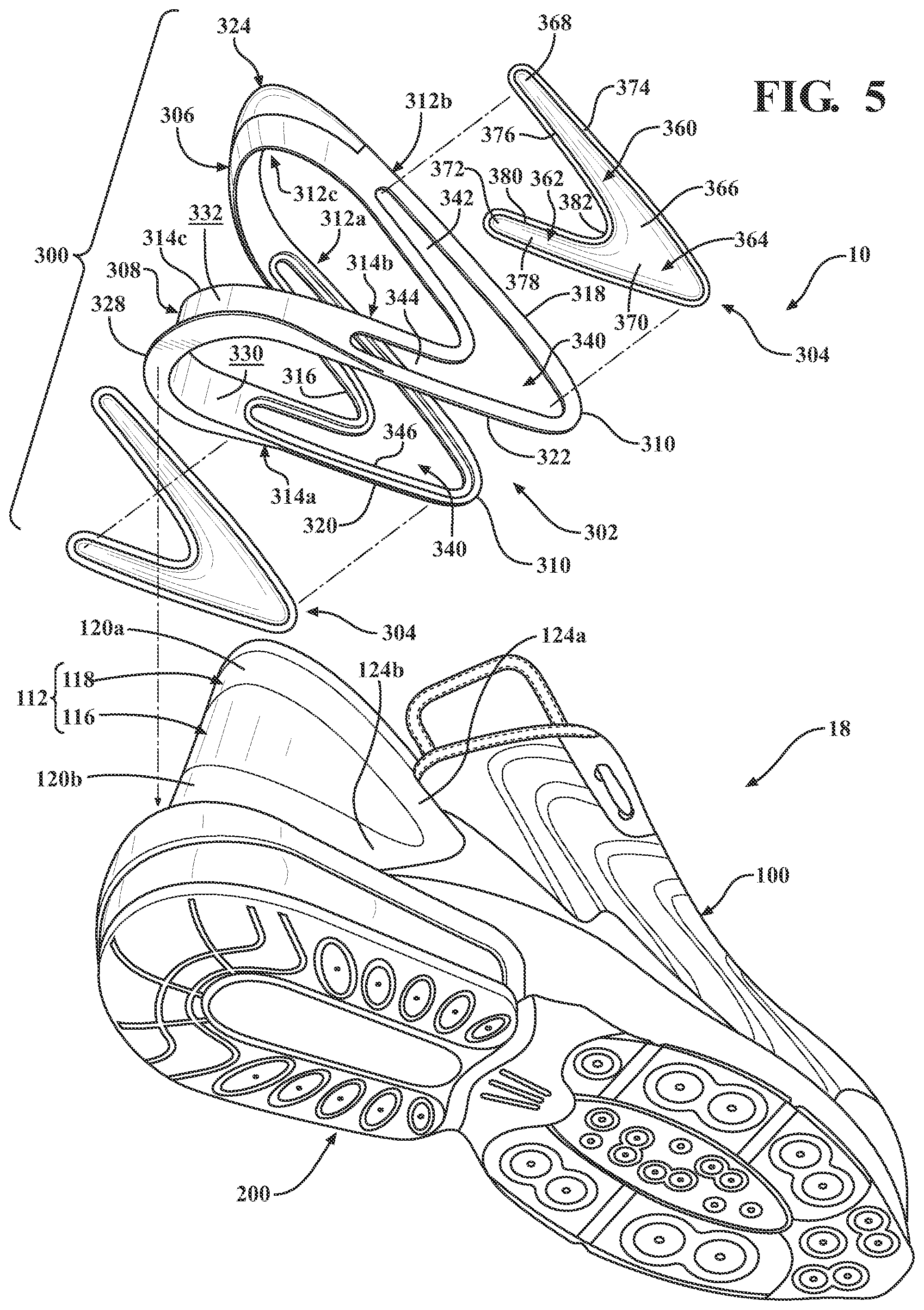 Patent US12376643 Figure 5 – Footwear heel retention device