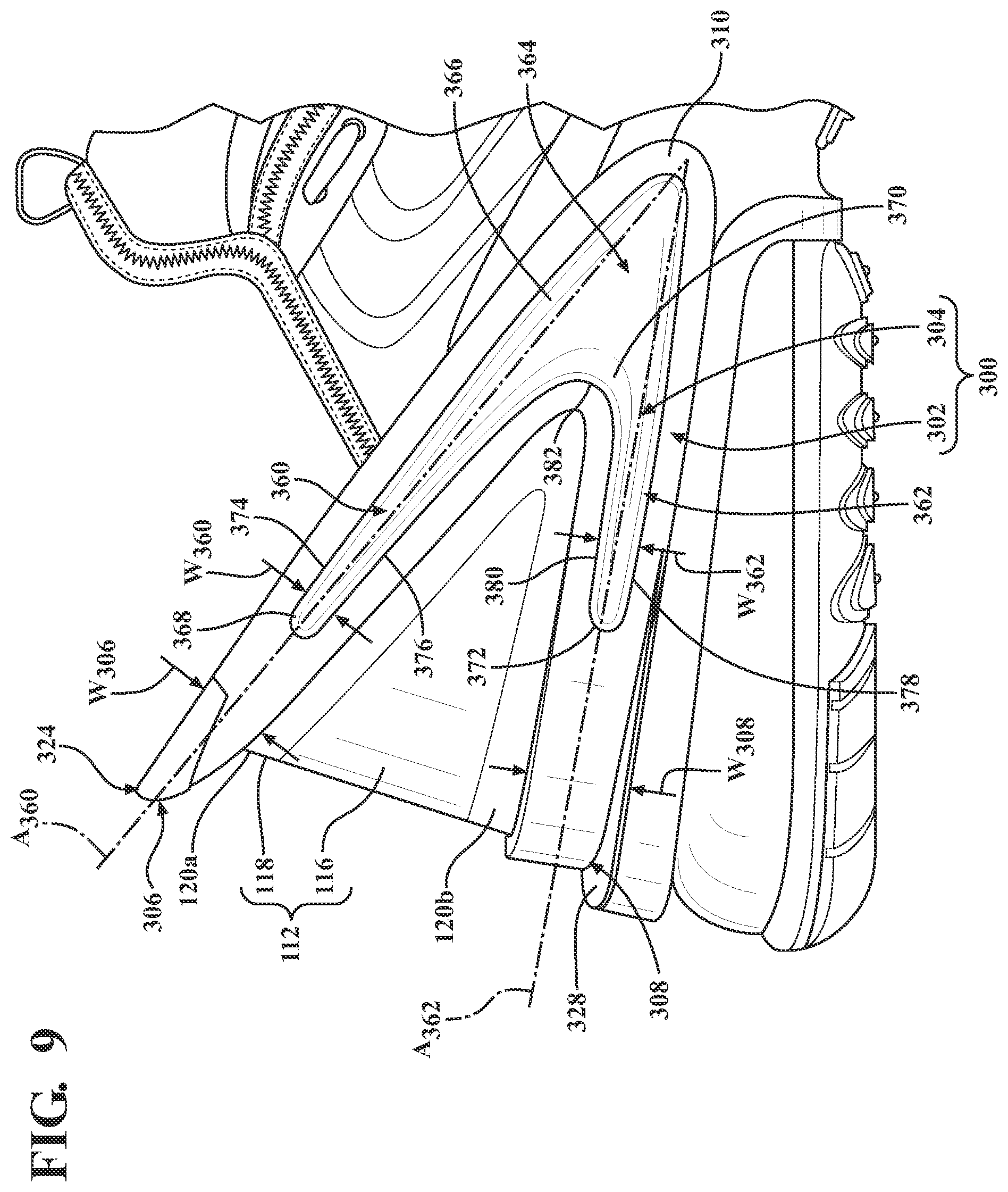 Patent US12376643 Figure 8 – Footwear heel retention device