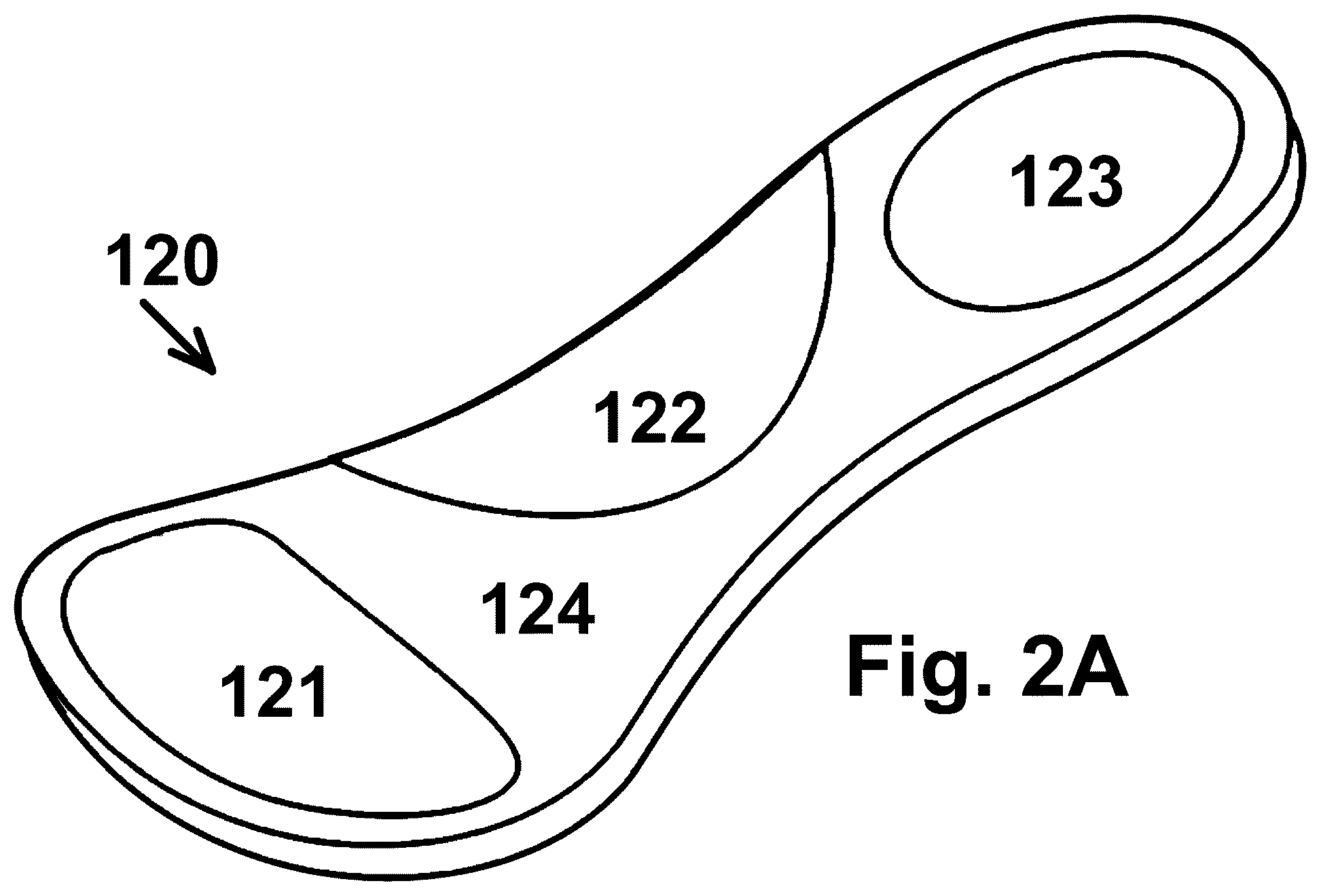 Patent US12376646 Figure 3 – Shoe and footwear with integrated insole or sole having sand-containing chambers and having sensors and electrical stimulation units