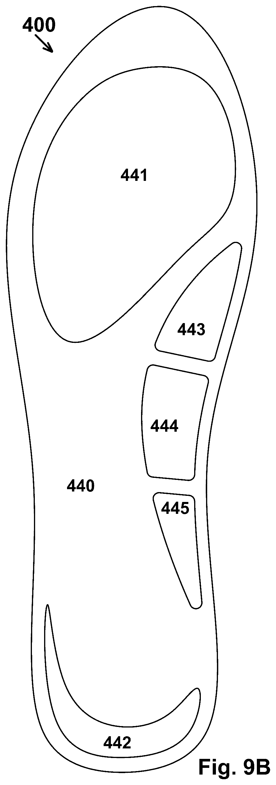 Patent US12376646 Figure 13 – Shoe and footwear with integrated insole or sole having sand-containing chambers and having sensors and electrical stimulation units