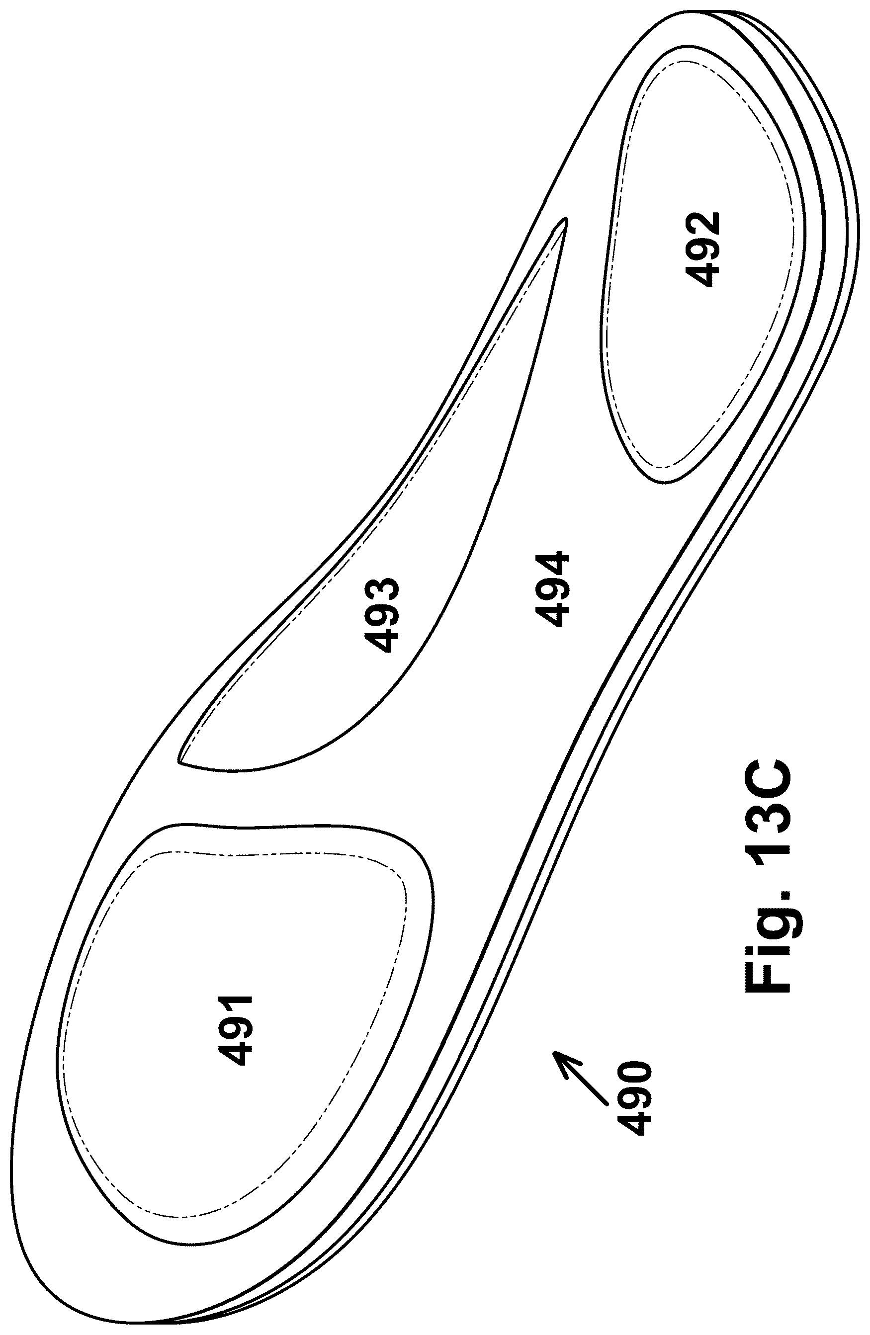 Patent US12376646 Figure 20 – Shoe and footwear with integrated insole or sole having sand-containing chambers and having sensors and electrical stimulation units