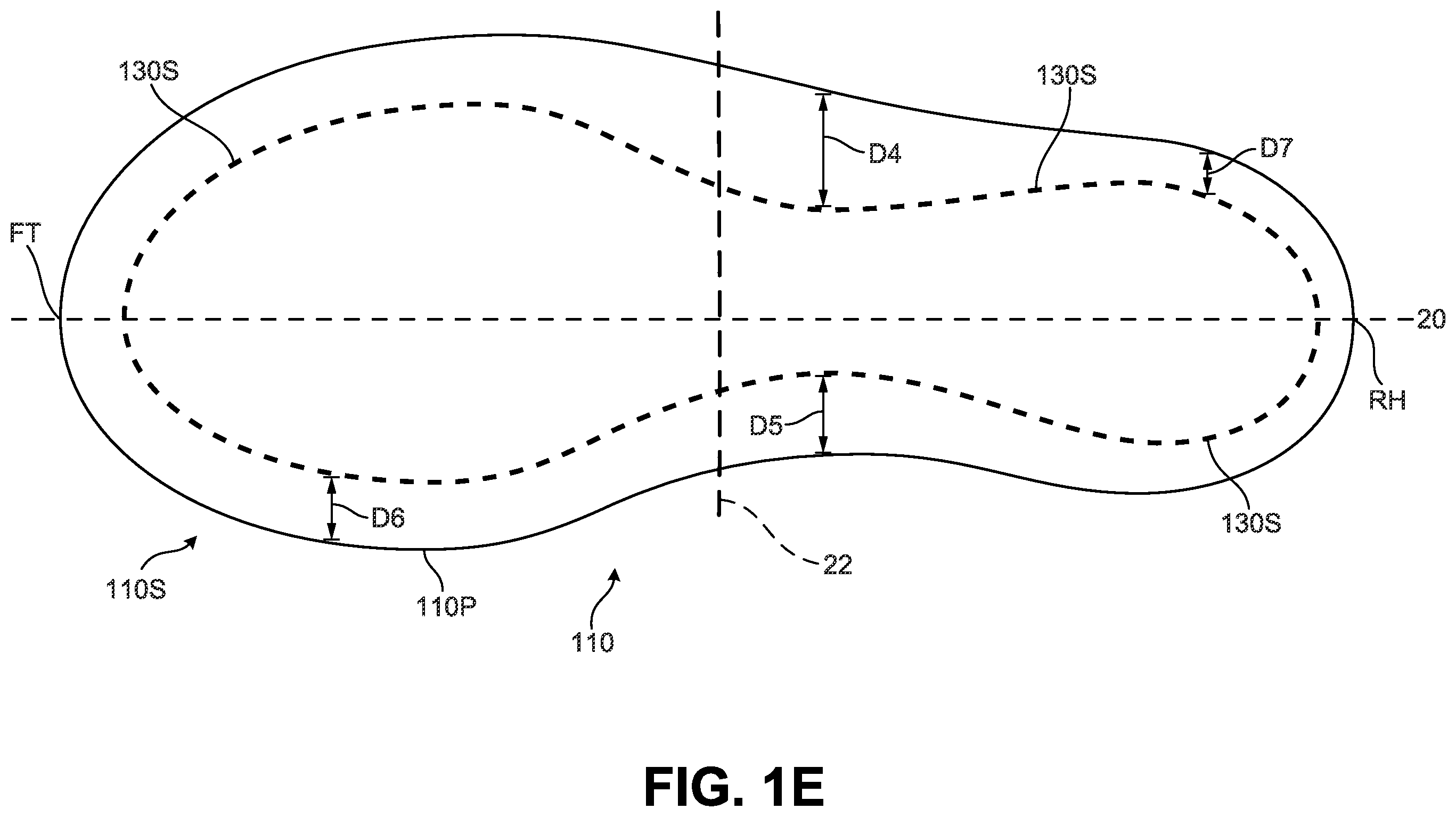 Patent US12376648 Figure 5 – Article of footwear including lace-engaging slots and foot wrapping bands