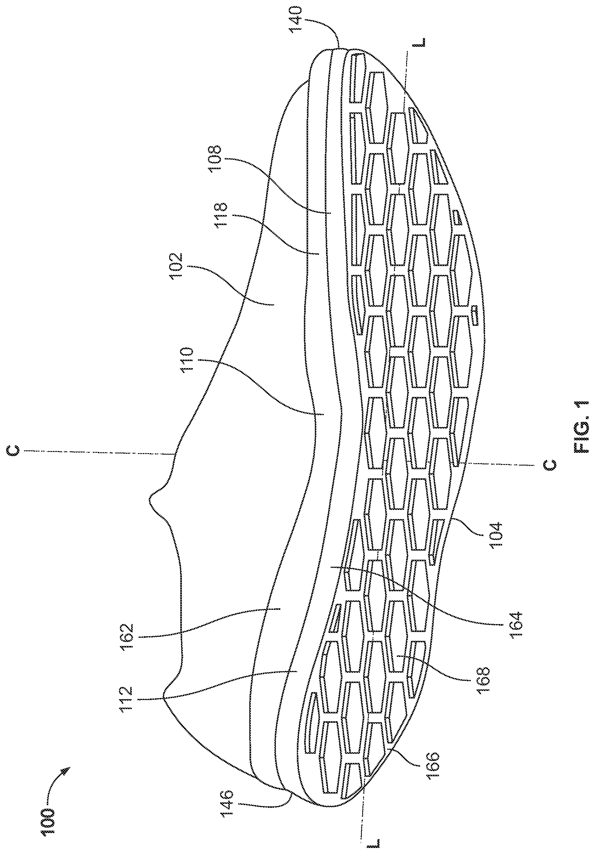 Patent US12376654 Figure 1 – Fastening system for an article