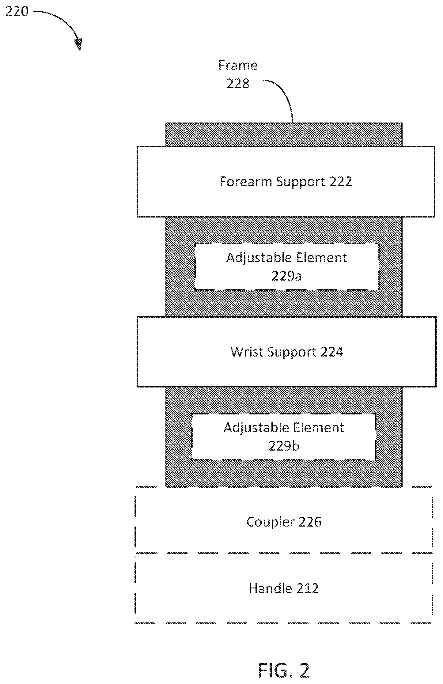Patent US12376657 Figure 2 – Mobility assist device including exercising components, and systems and methods thereof