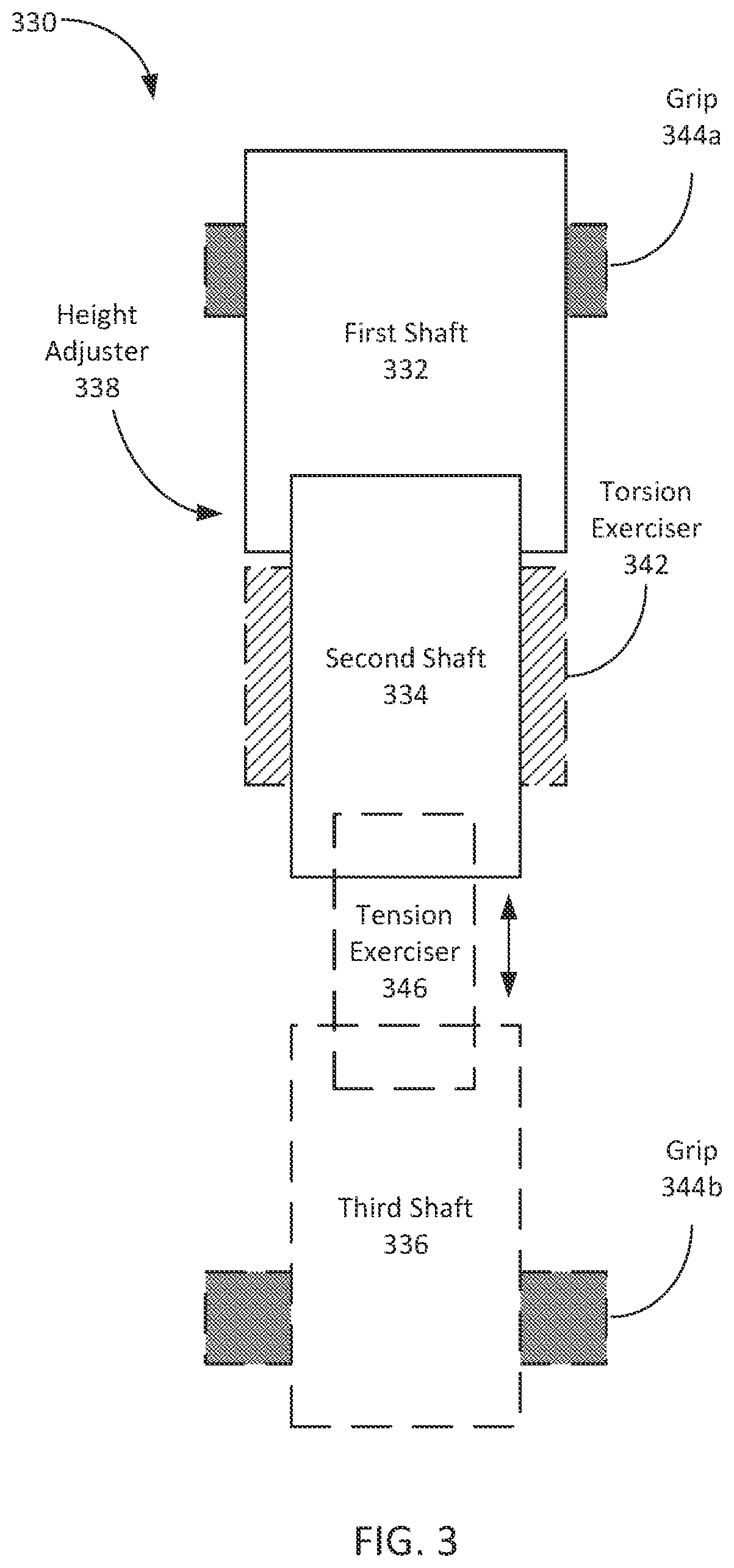 Patent US12376657 Figure 3 – Mobility assist device including exercising components, and systems and methods thereof