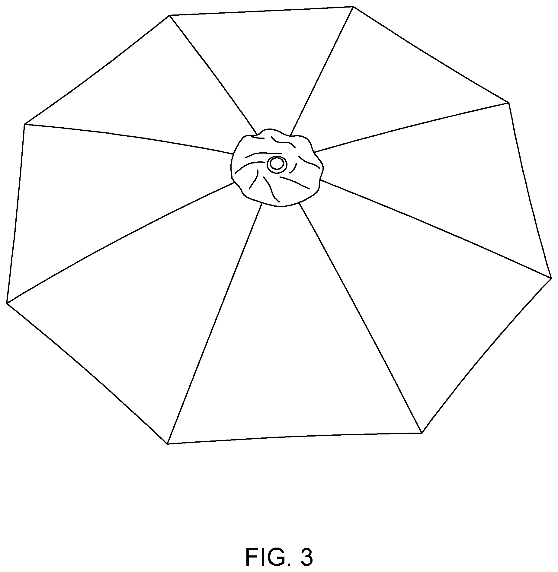 Patent US12376658 Figure 3 – Collapsible umbrella with quick connect rib sections