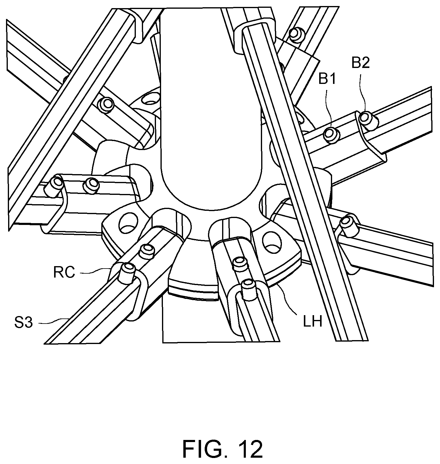 Patent US12376658 Figure 12 – Collapsible umbrella with quick connect rib sections