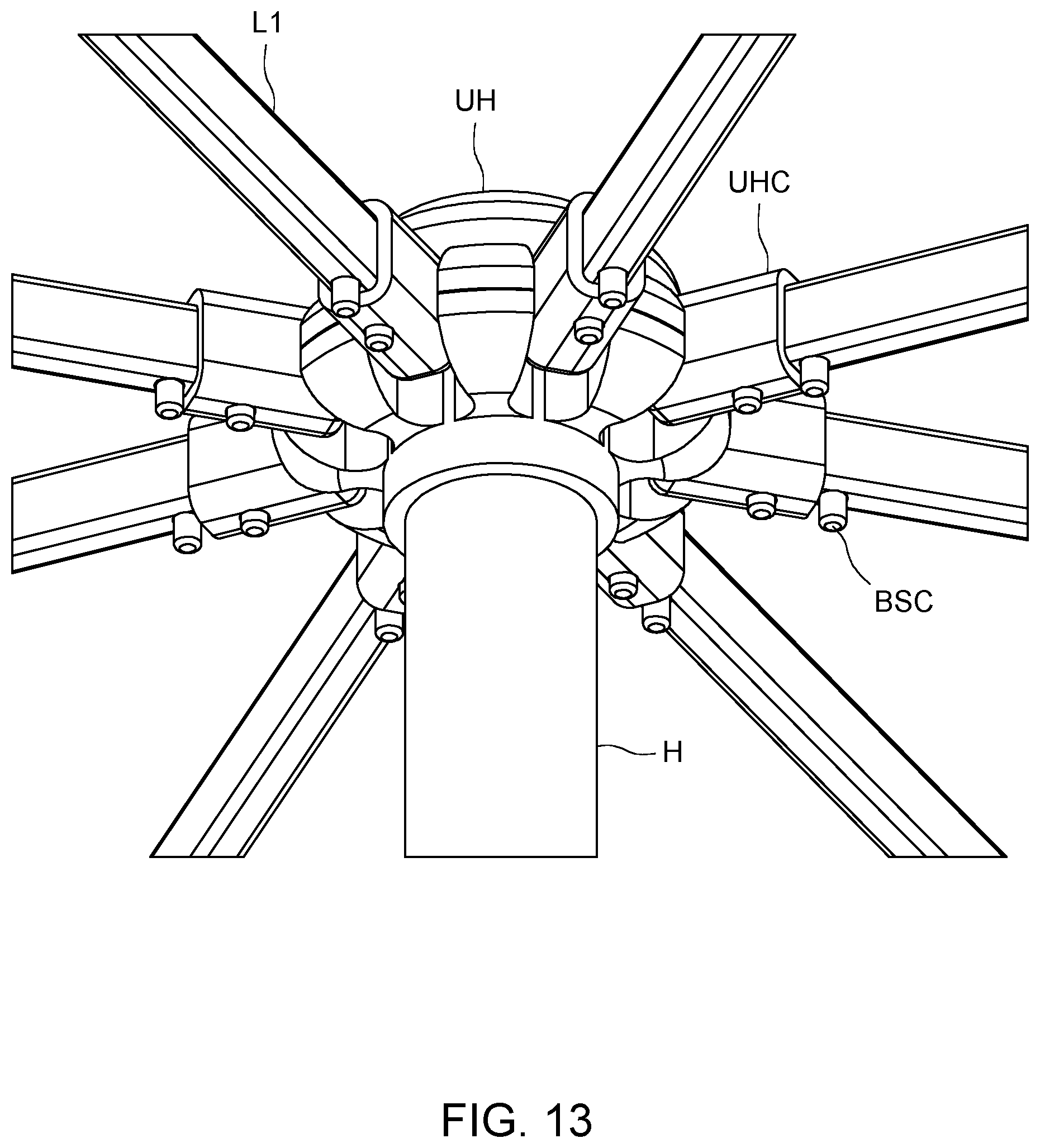 Patent US12376658 Figure 13 – Collapsible umbrella with quick connect rib sections