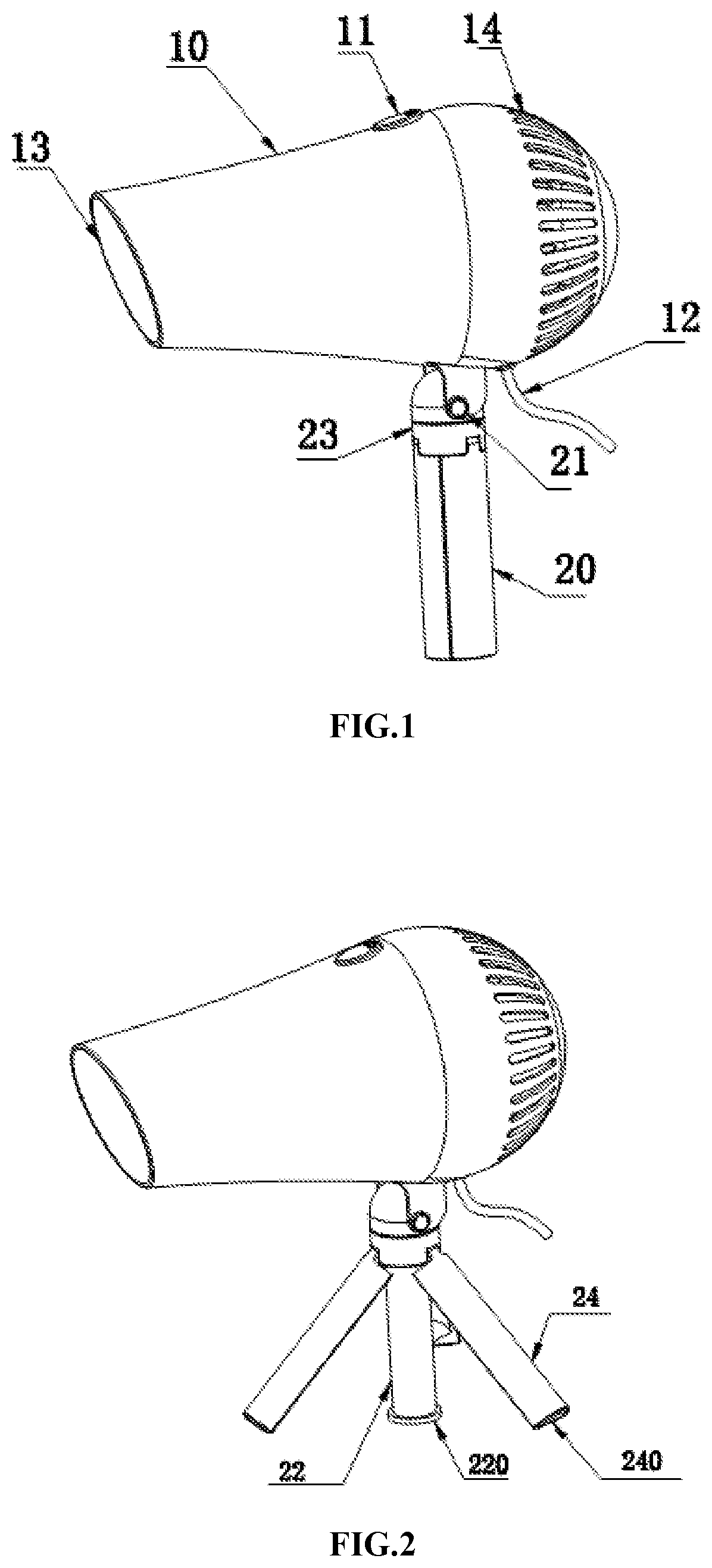Patent US12376659 Figure 1 – Convenient hair dryer