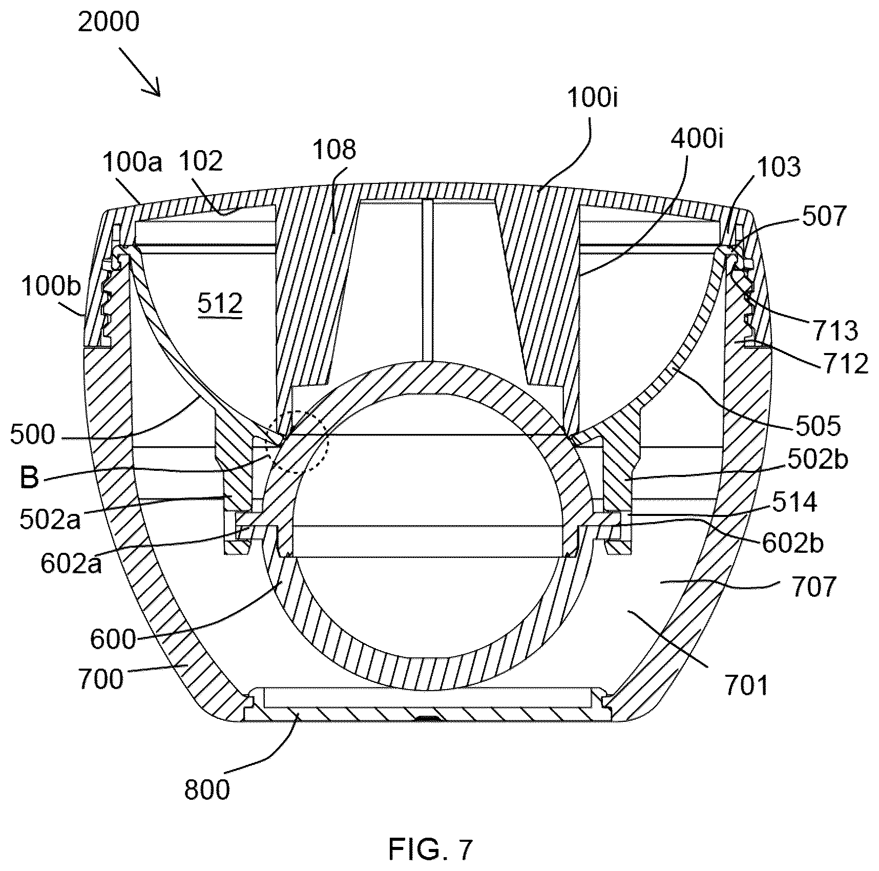 Patent US12376663 Figure 5 – Cosmetic package for discharging a powder product