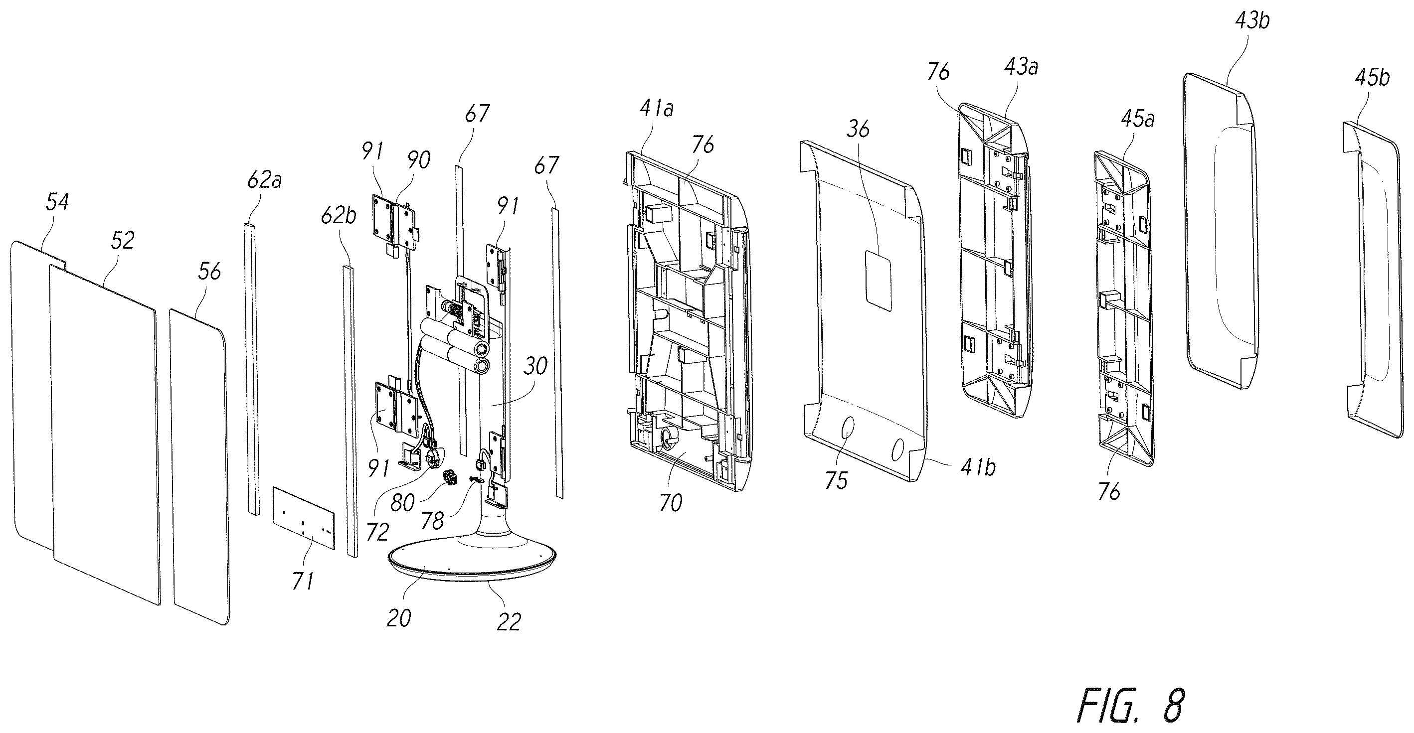 Patent US12376668 Figure 6 – Vanity mirror with second mirror assembly magnetically attached thereto