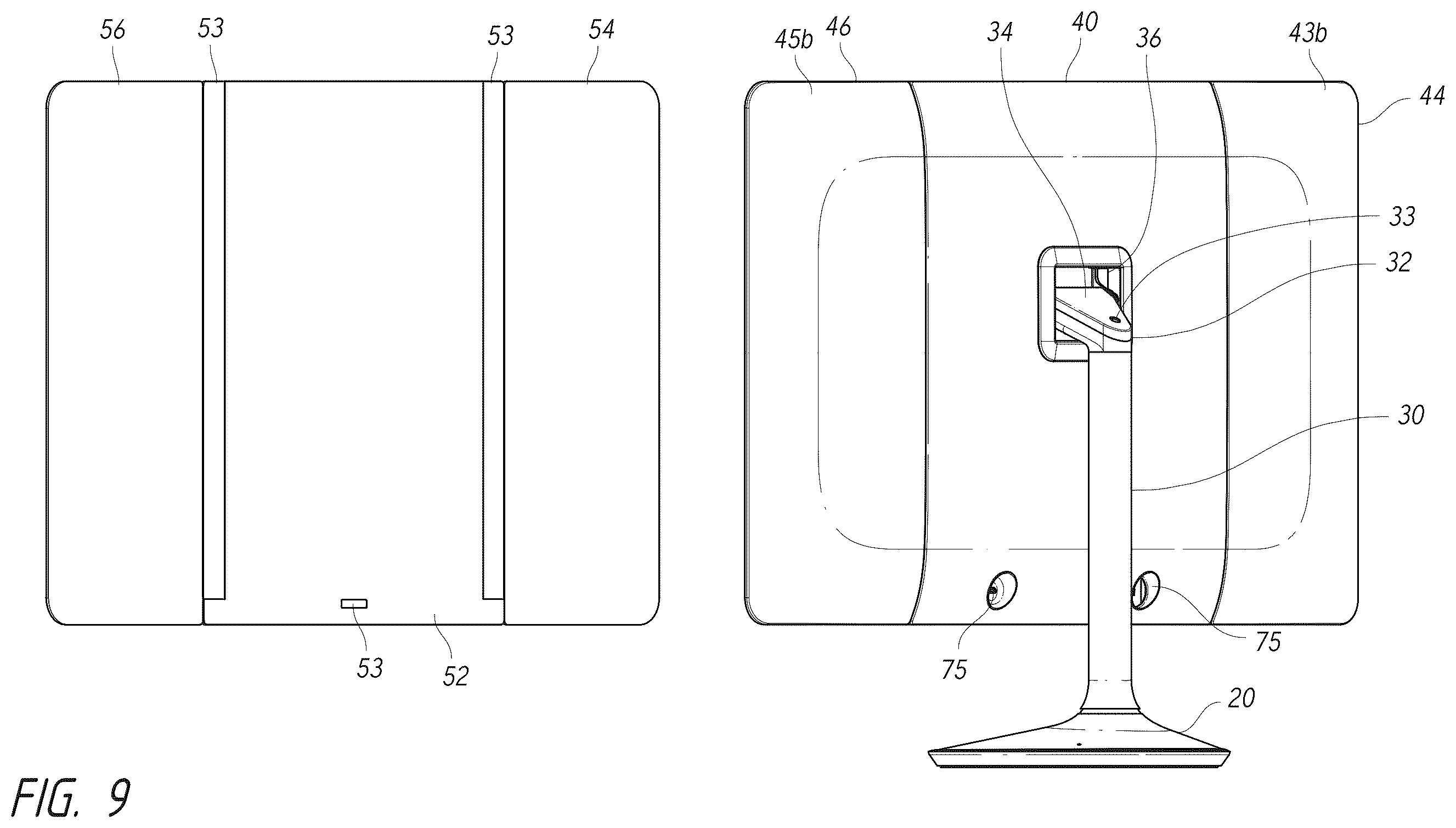 Patent US12376668 Figure 7 – Vanity mirror with second mirror assembly magnetically attached thereto