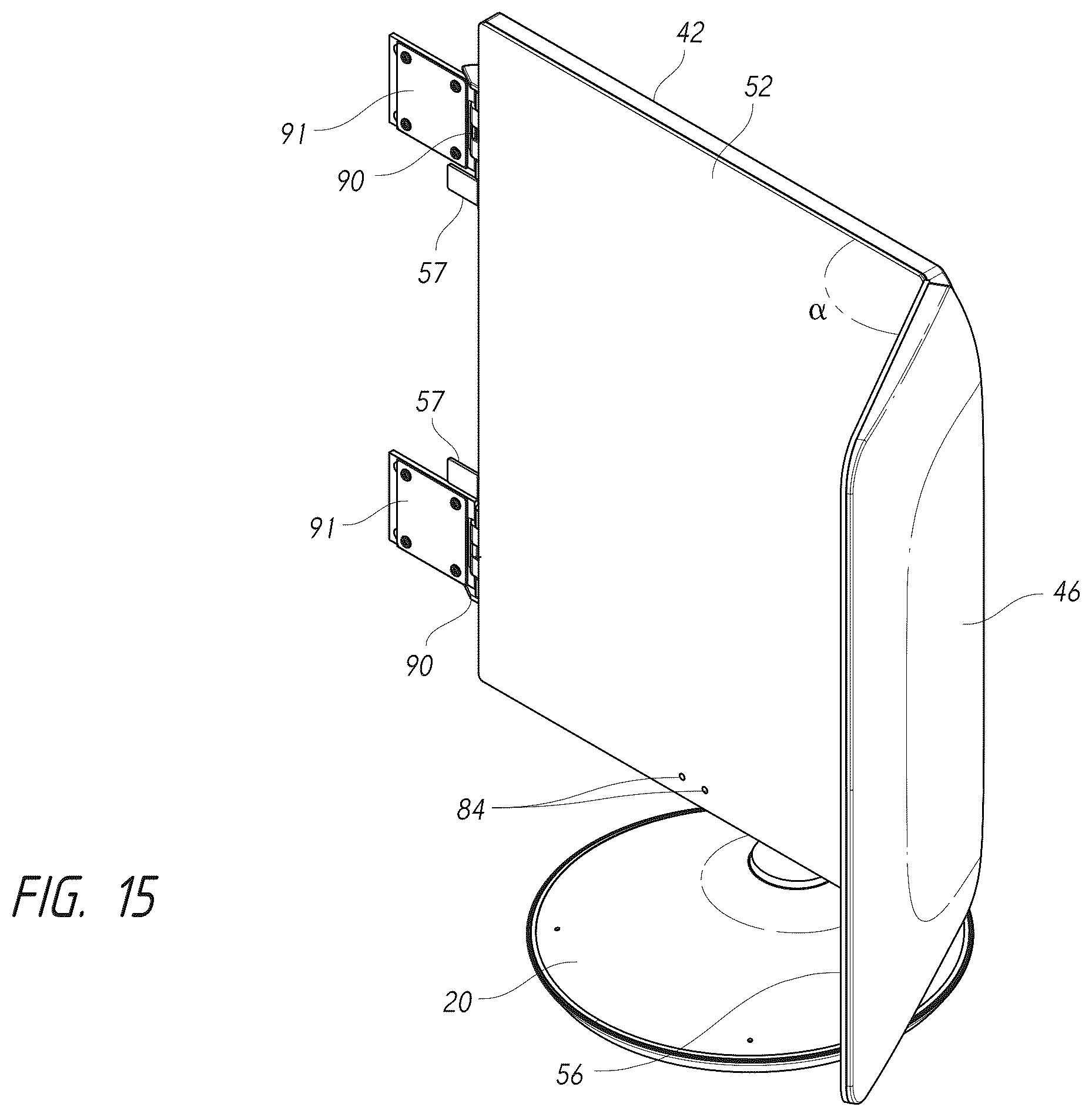 Patent US12376668 Figure 14 – Vanity mirror with second mirror assembly magnetically attached thereto
