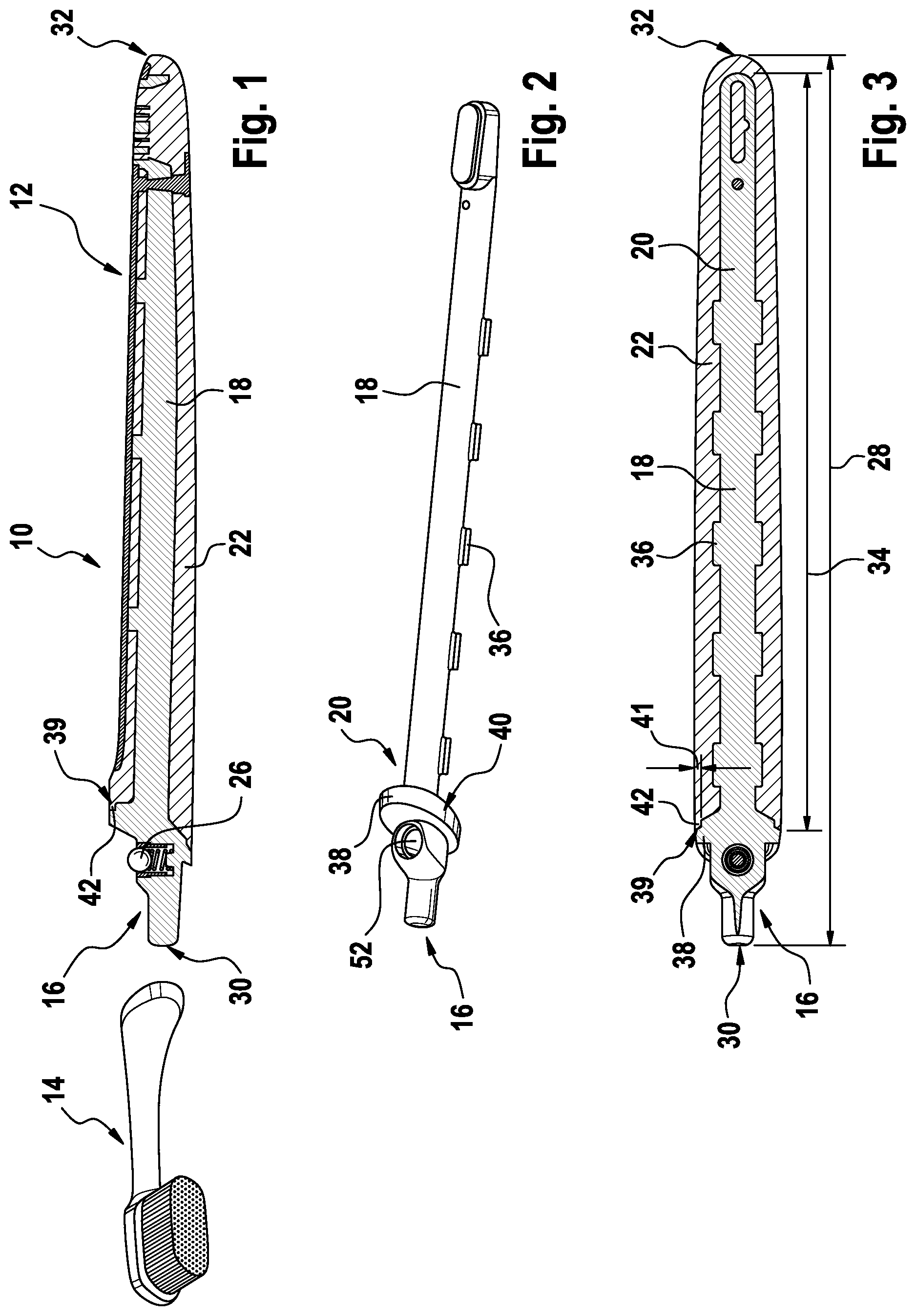 Patent US12376670 Figure 1 – Handle for a personal care implement and personal care implement