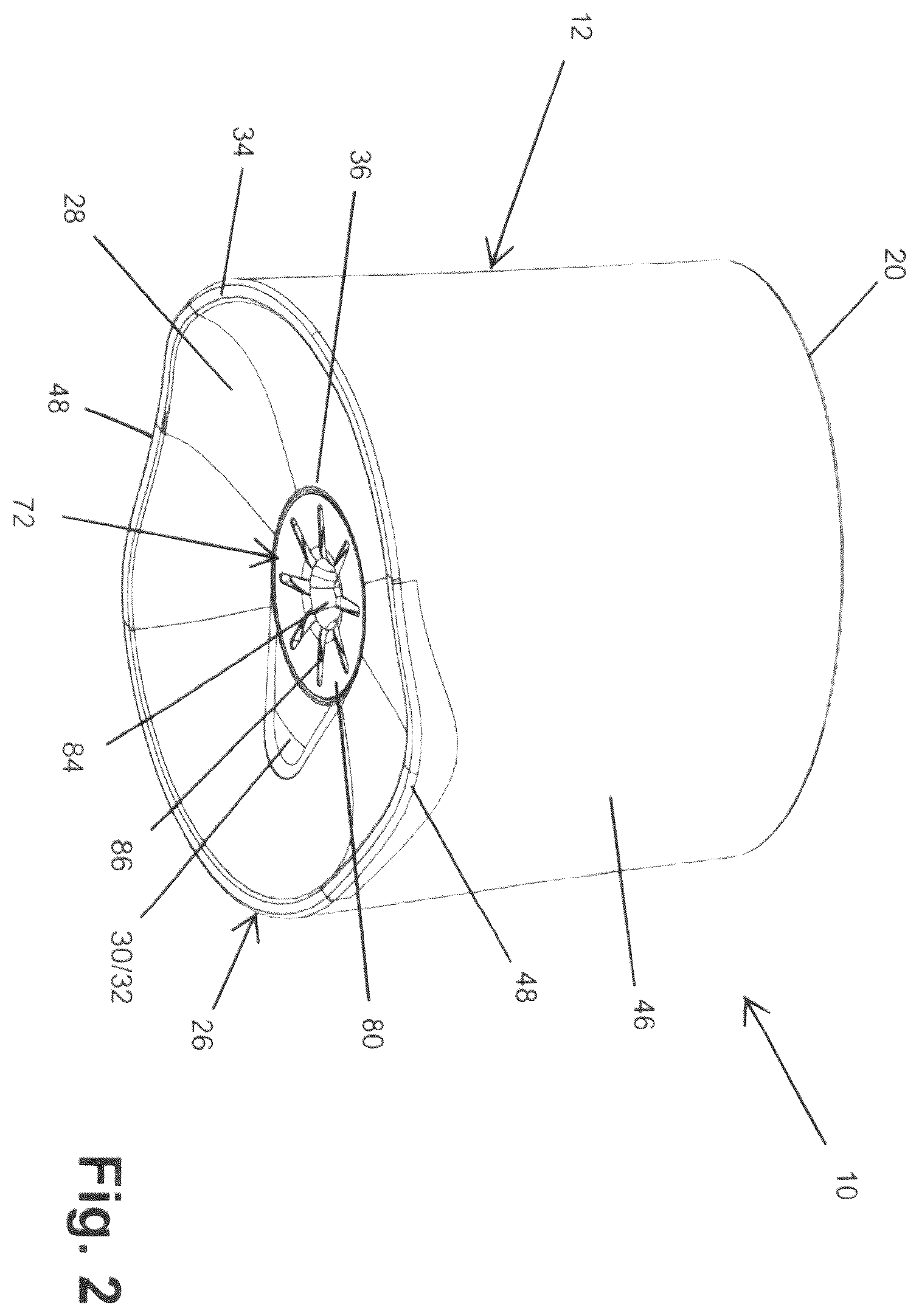 Patent US12376673 Figure 2 – Table with umbrella holder
