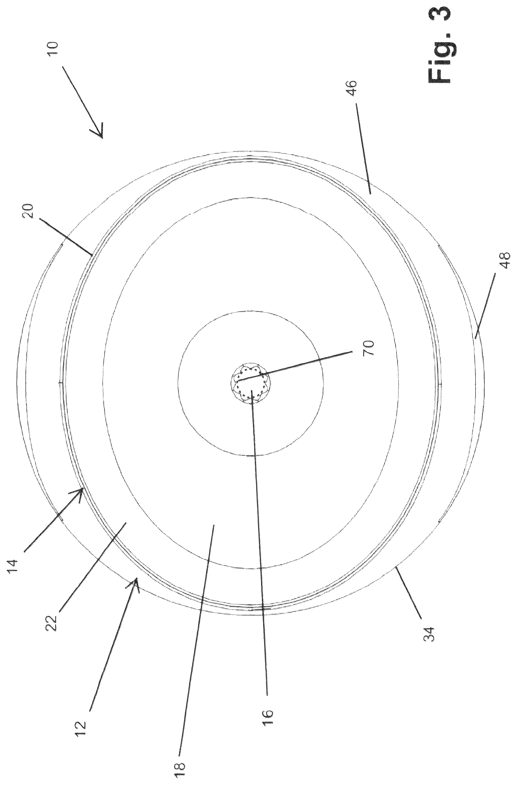 Patent US12376673 Figure 3 – Table with umbrella holder