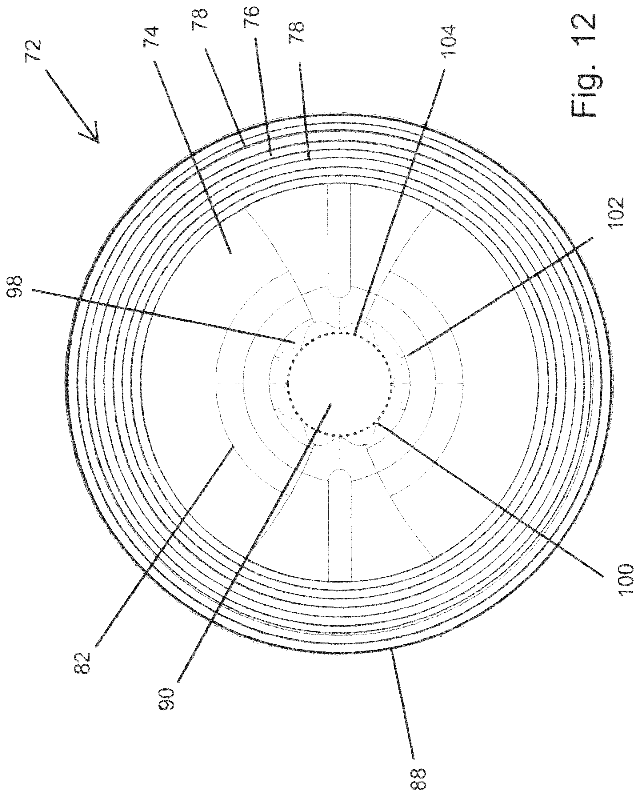 Patent US12376673 Figure 12 – Table with umbrella holder