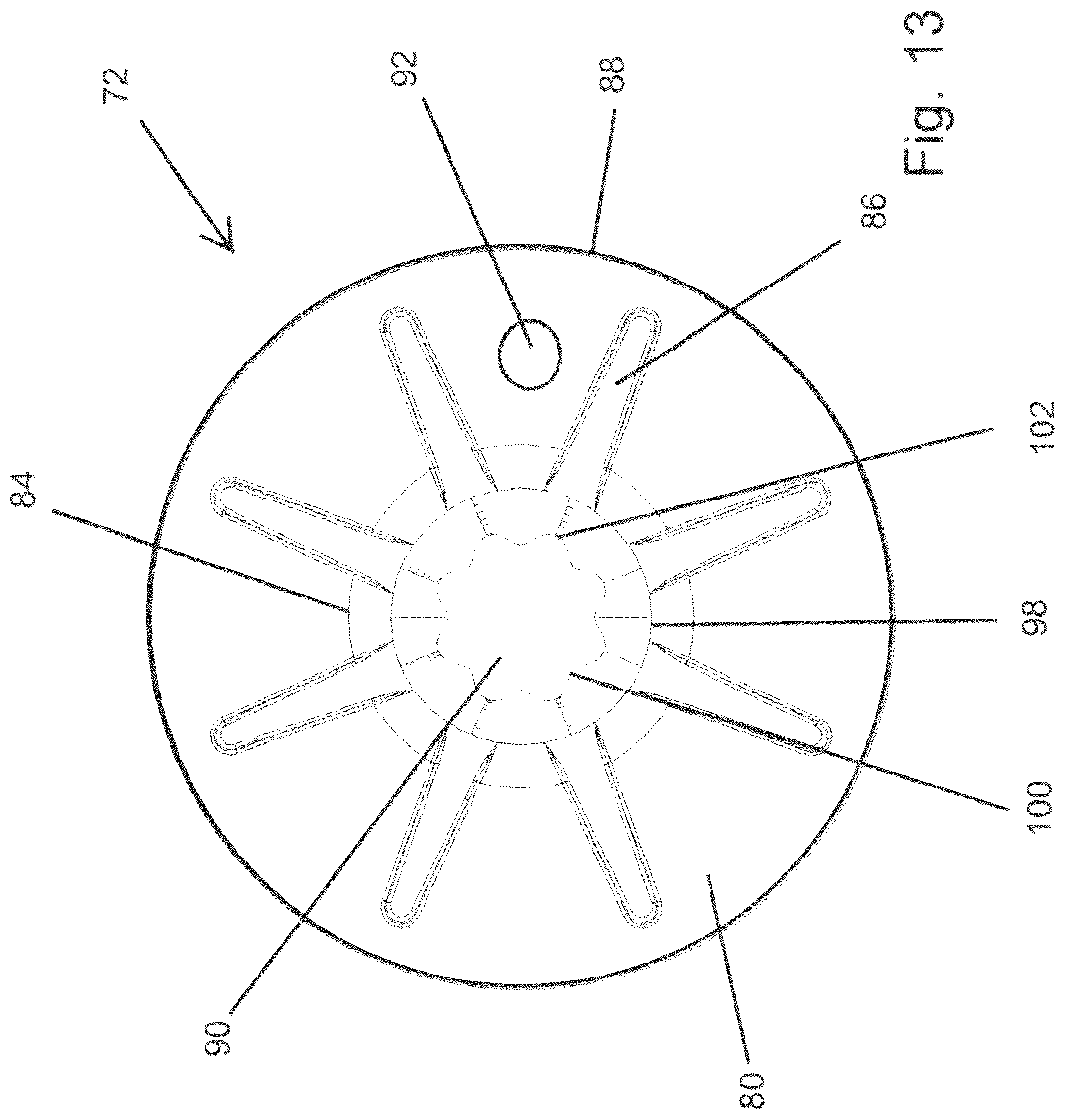 Patent US12376673 Figure 13 – Table with umbrella holder