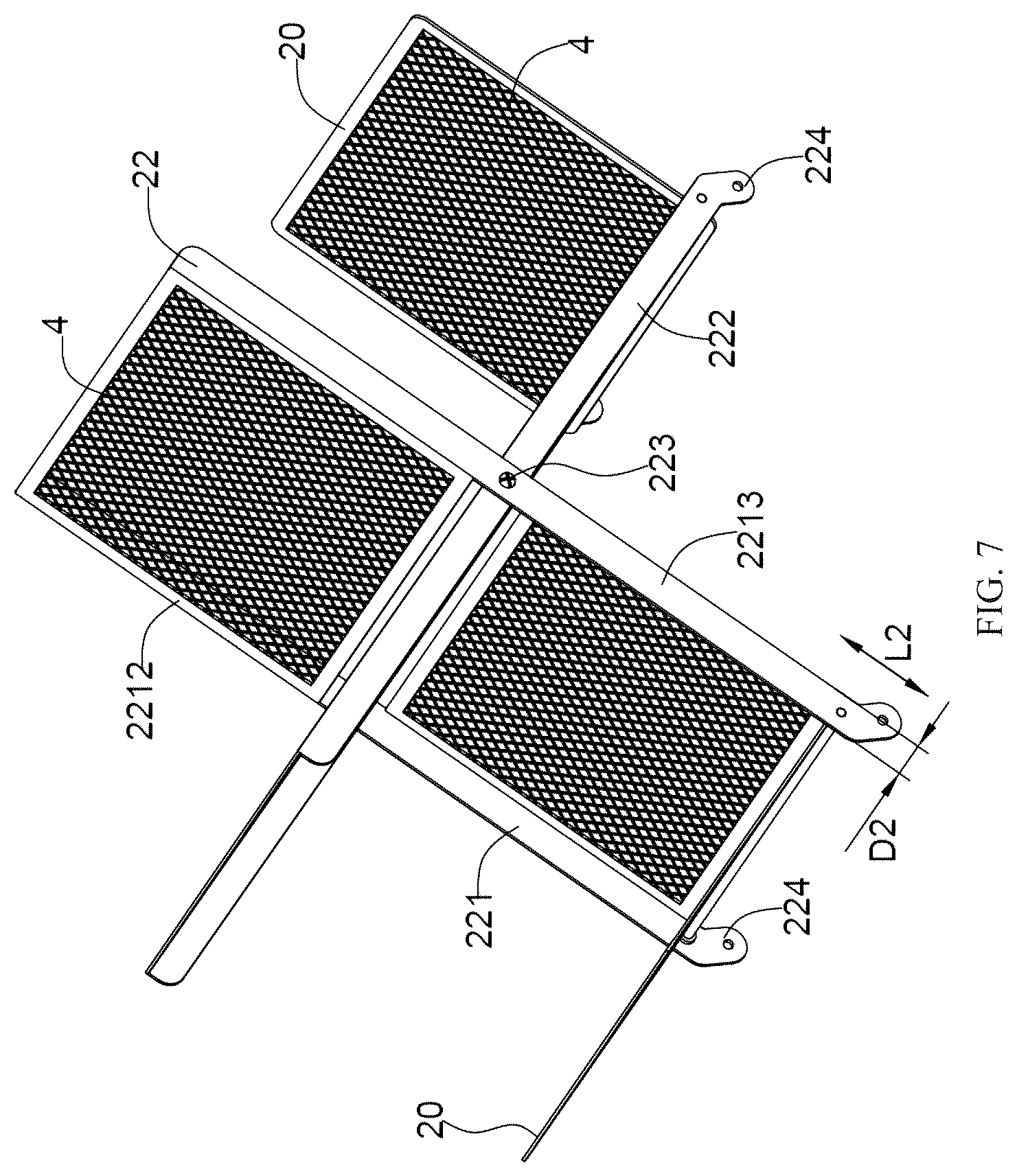 Patent US12376676 Figure 6 – Detachable folding bookshelf