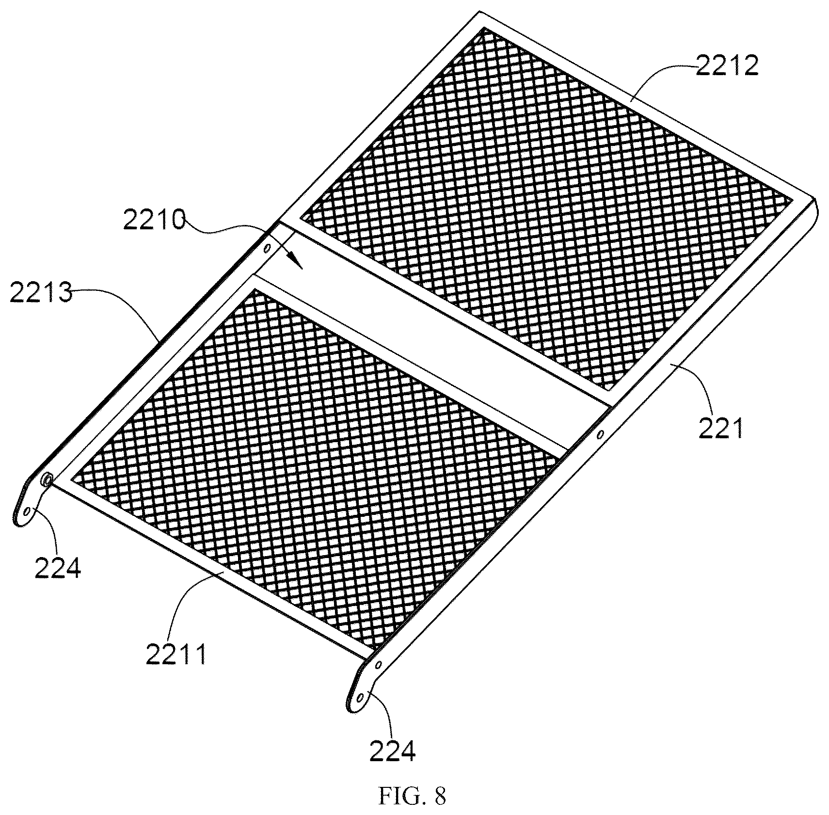 Patent US12376676 Figure 7 – Detachable folding bookshelf