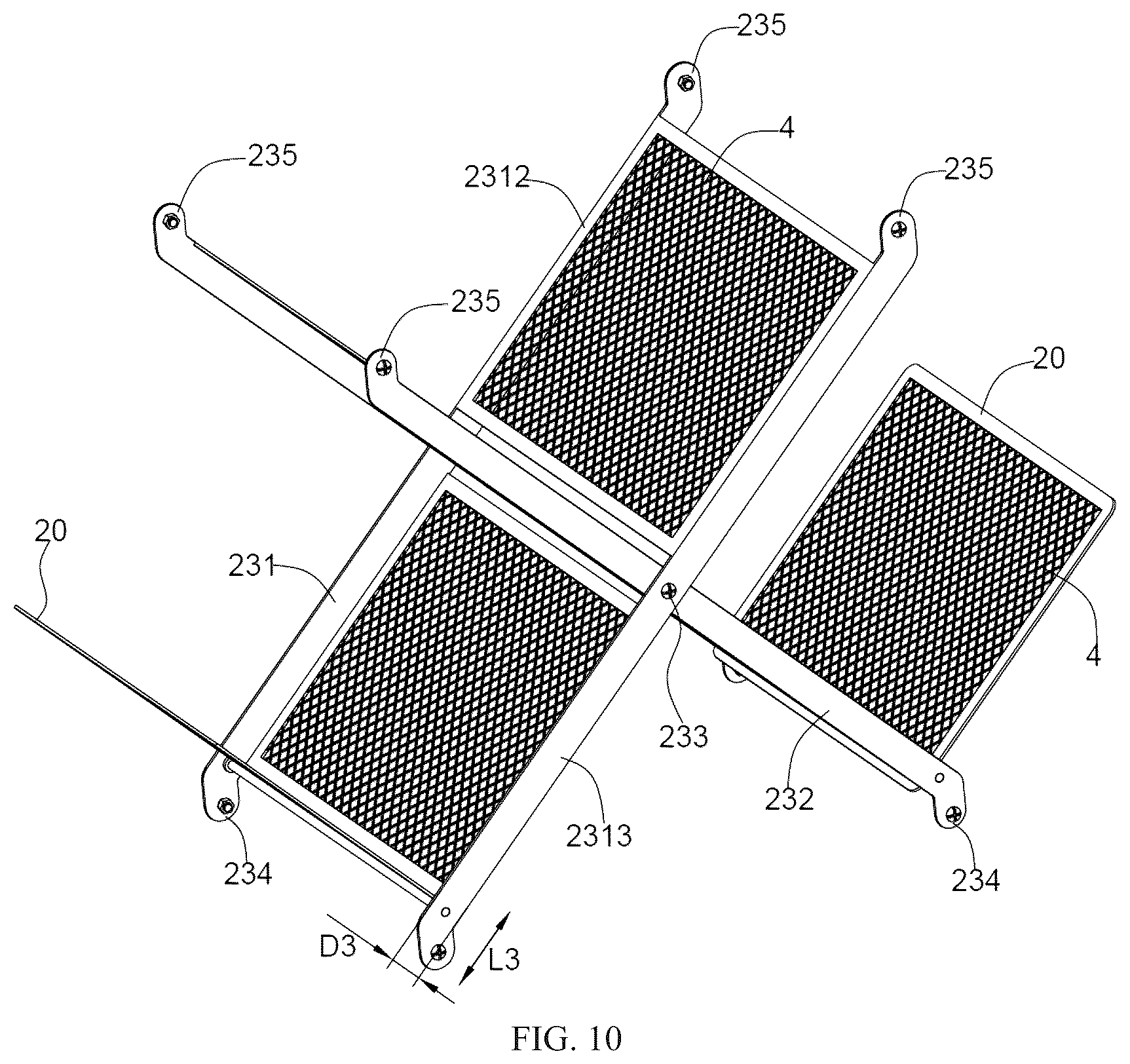 Patent US12376676 Figure 9 – Detachable folding bookshelf
