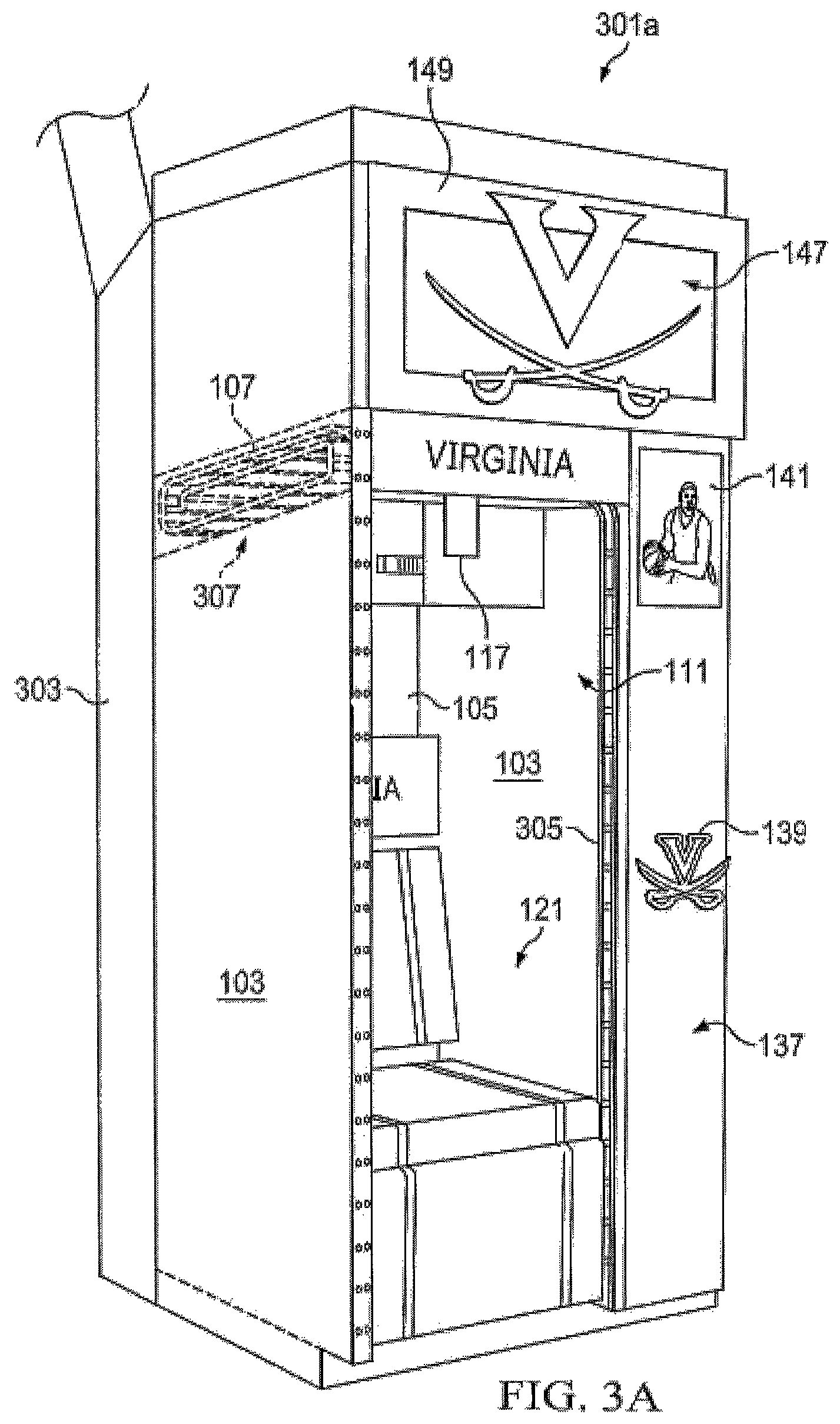 Patent US12376678 Figure 3 – Locker with reclining seat and roll-up door