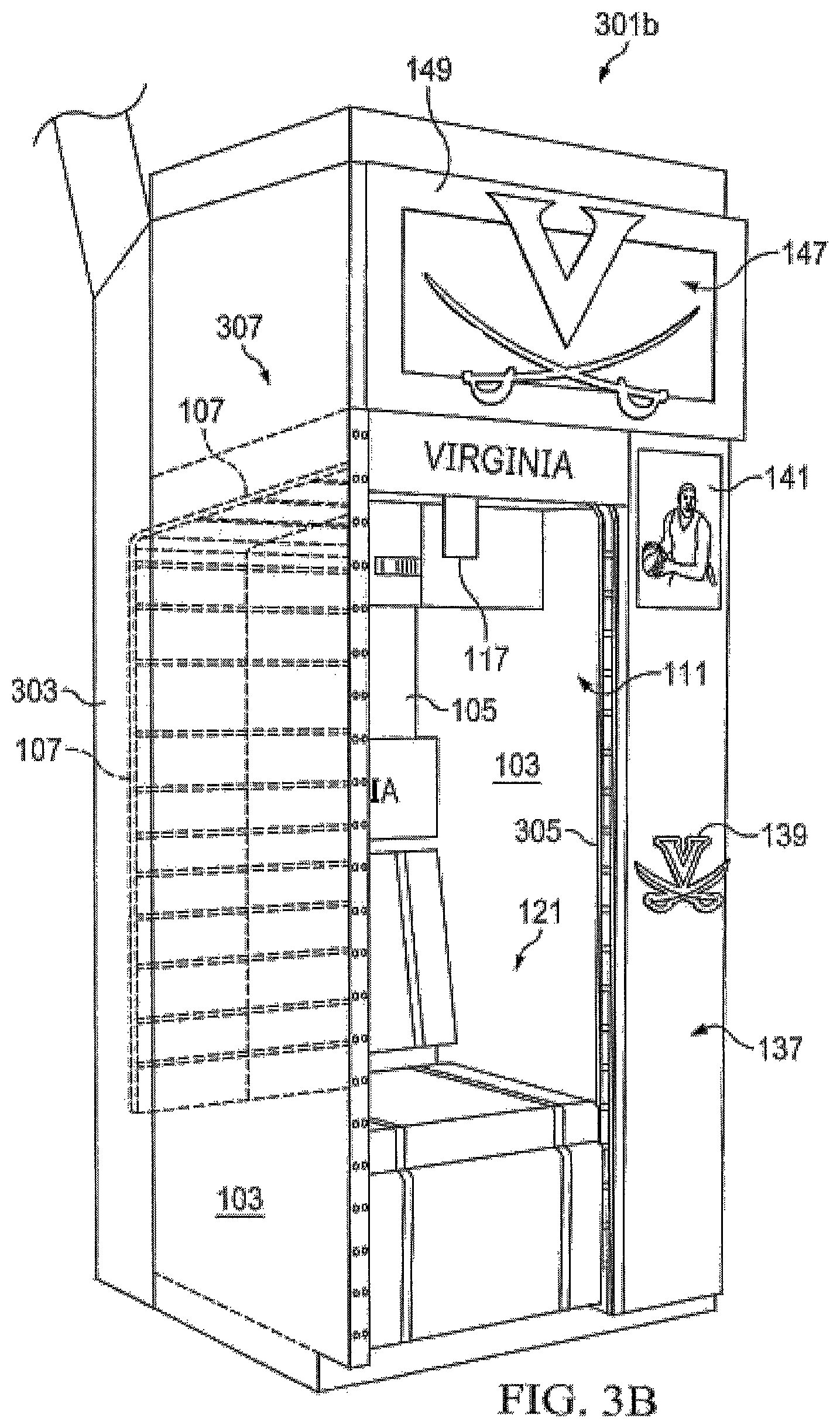 Patent US12376678 Figure 4 – Locker with reclining seat and roll-up door