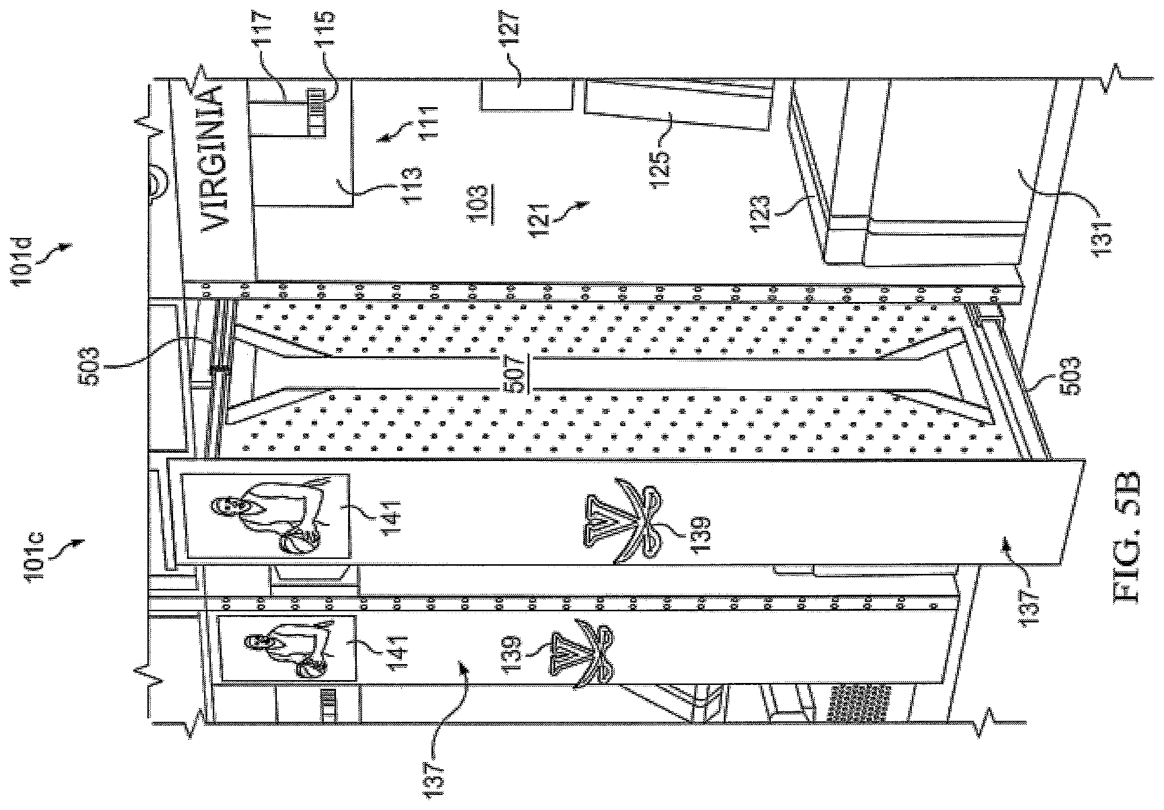 Patent US12376678 Figure 8 – Locker with reclining seat and roll-up door