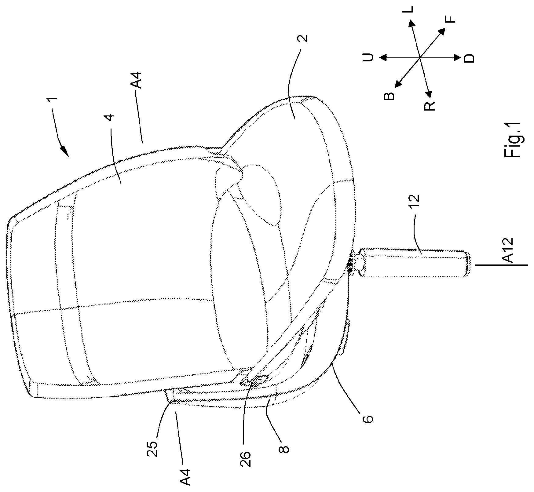 Patent US12376679 Figure 1 – Adjustable chair
