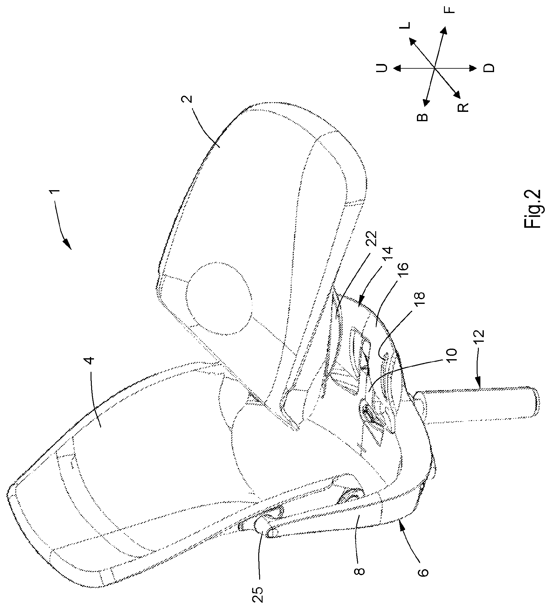 Patent US12376679 Figure 2 – Adjustable chair