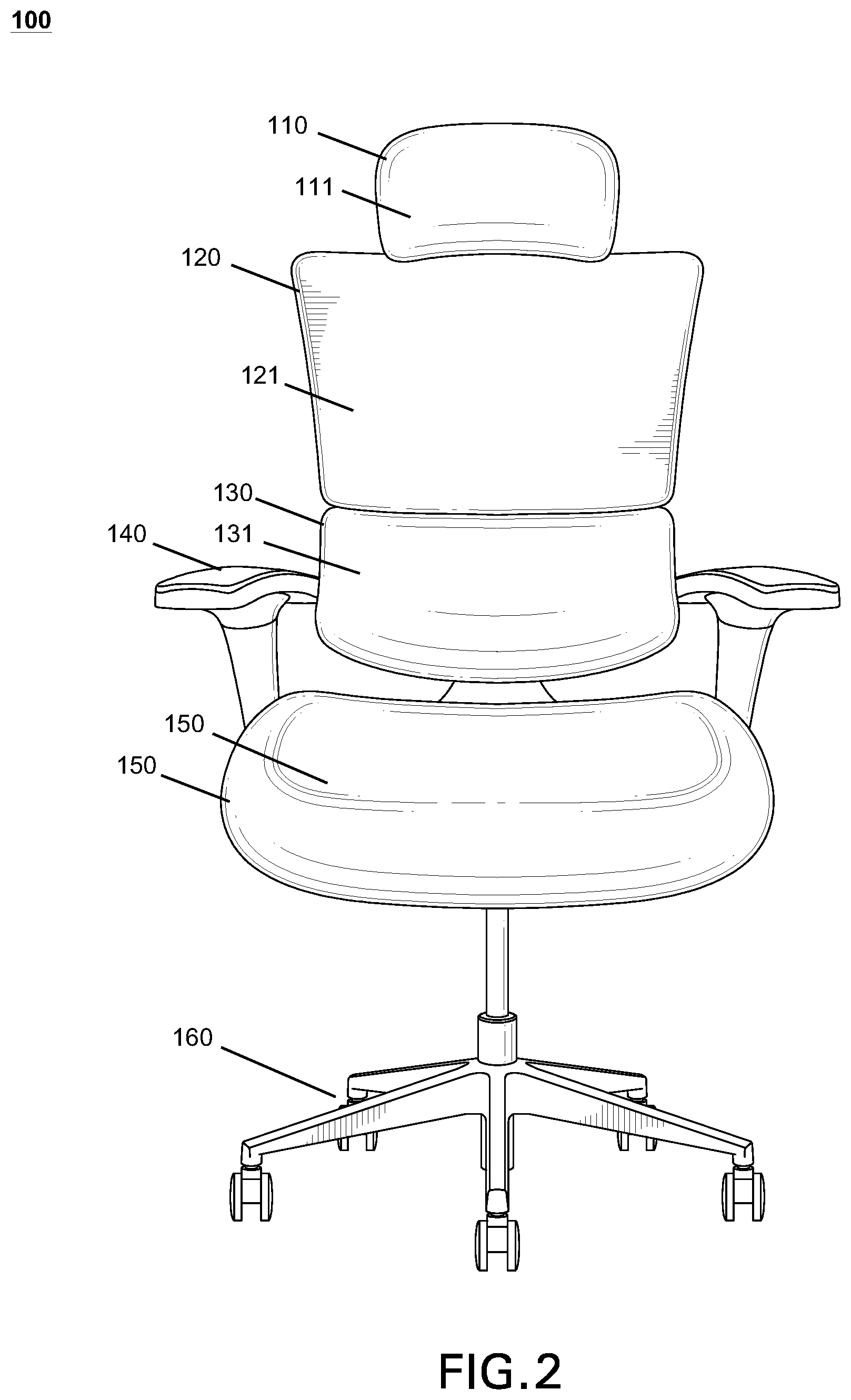 Patent US12376681 Figure 3 – Chair assemblies, systems, and apparatuses having integrated technologies, and related methods