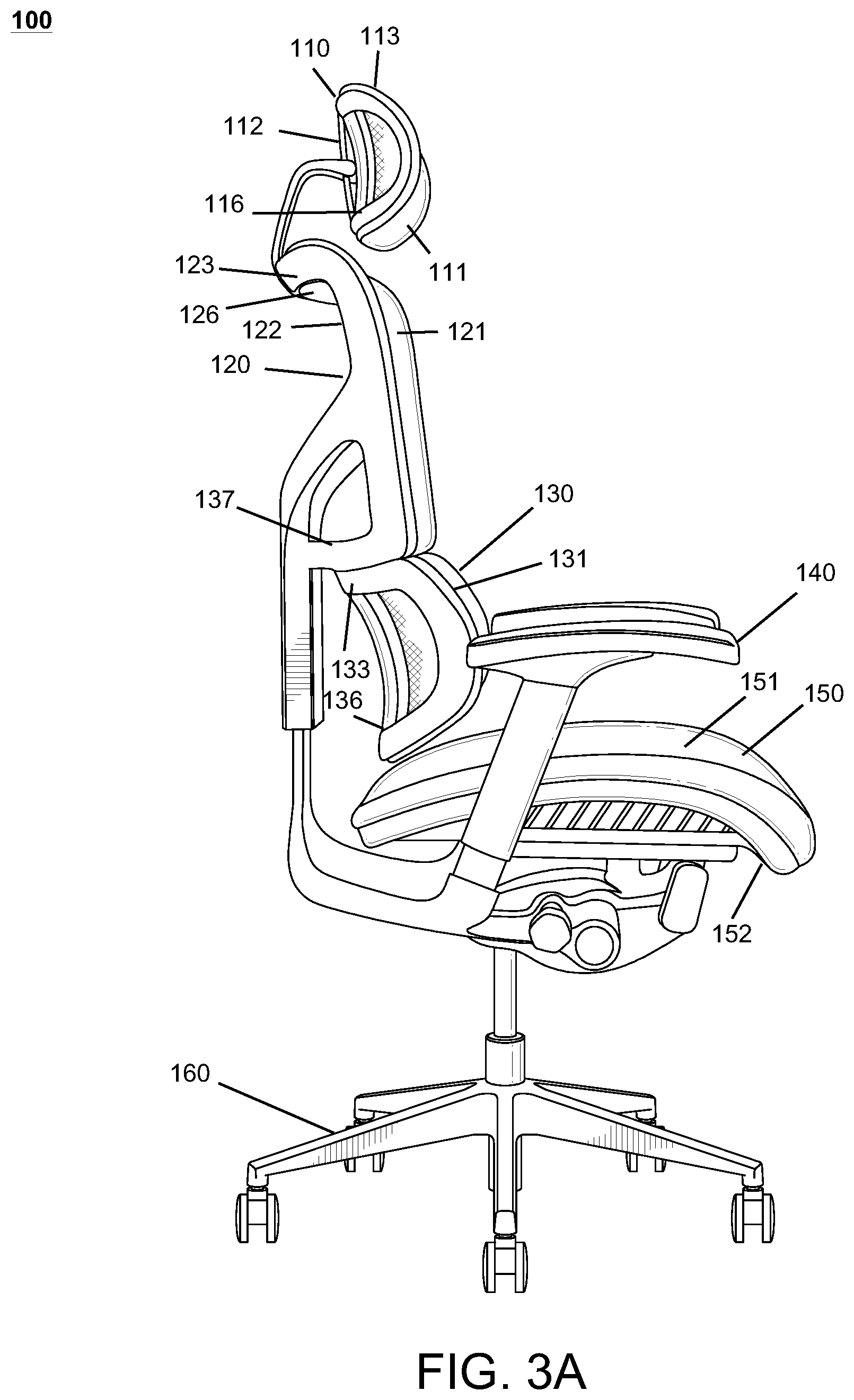 Patent US12376681 Figure 4 – Chair assemblies, systems, and apparatuses having integrated technologies, and related methods