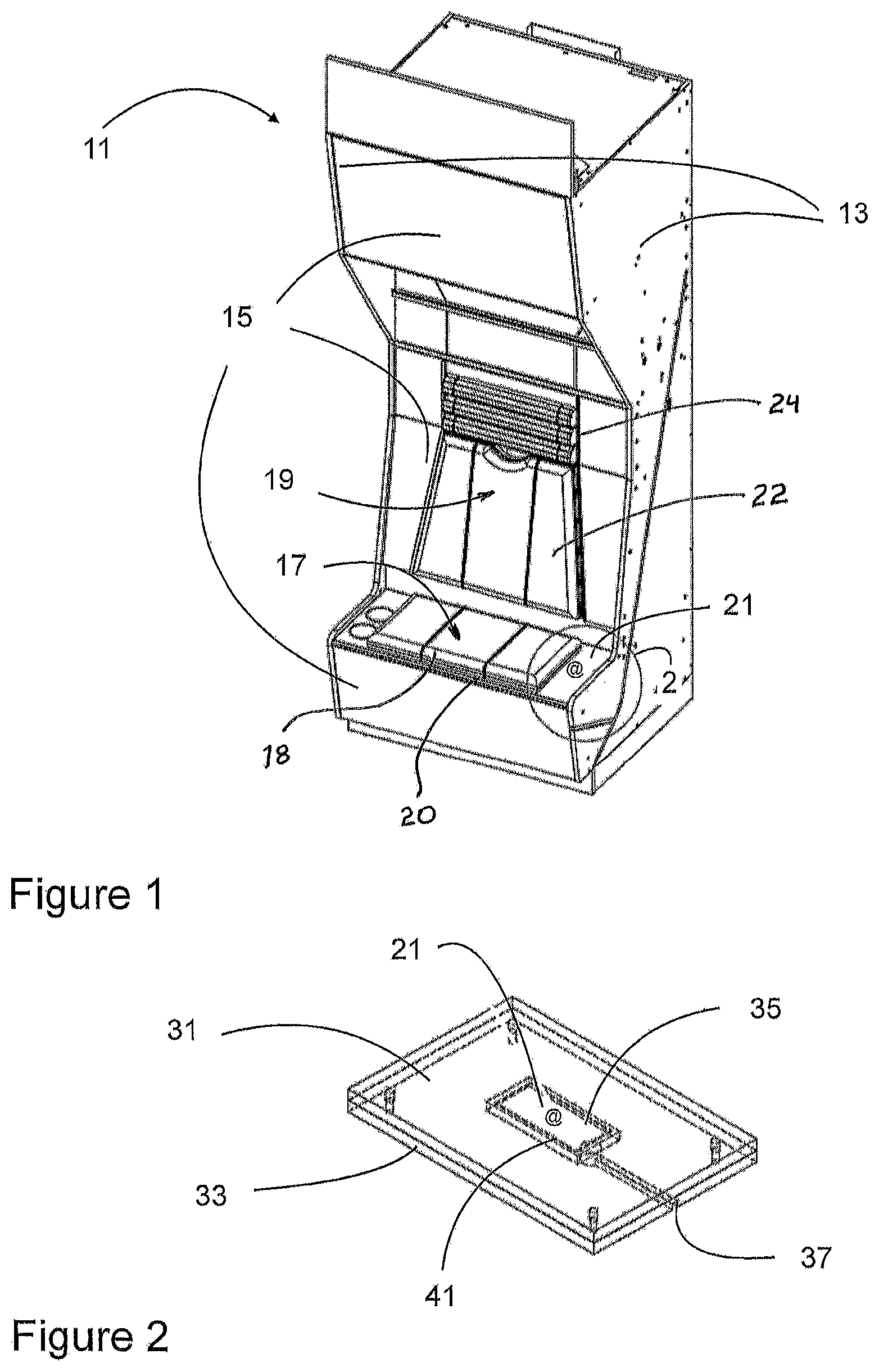 Patent US12376682 Figure 1 – Locker with inductive charger