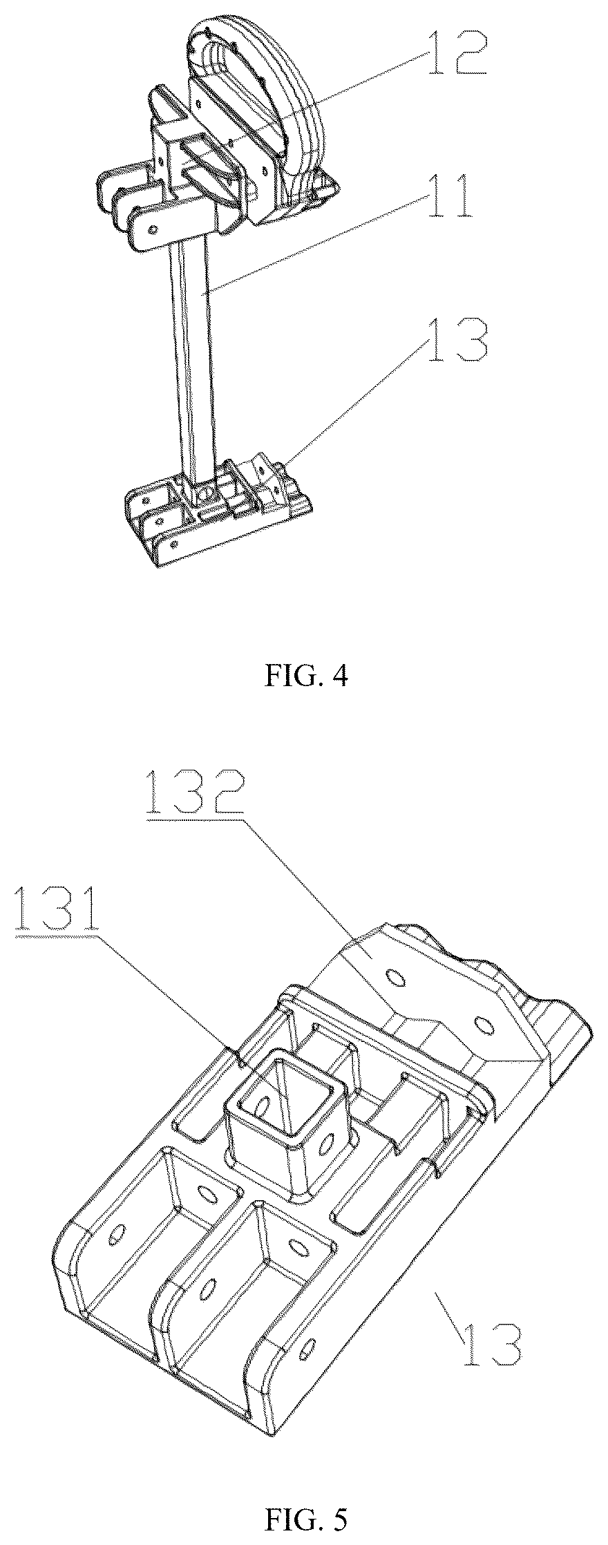 Patent US12376683 Figure 4 – Foldable bracket and camping bed