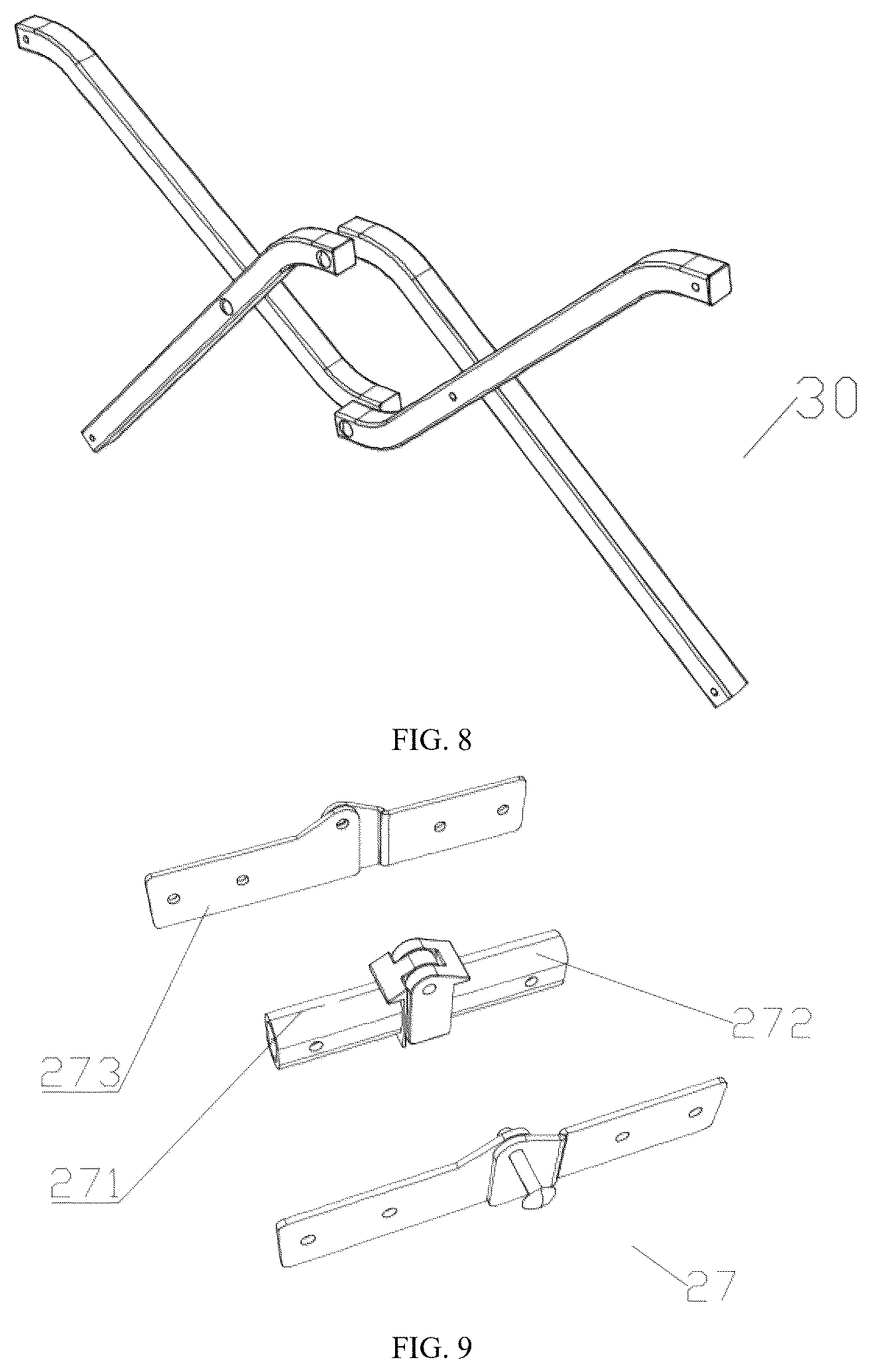 Patent US12376683 Figure 6 – Foldable bracket and camping bed