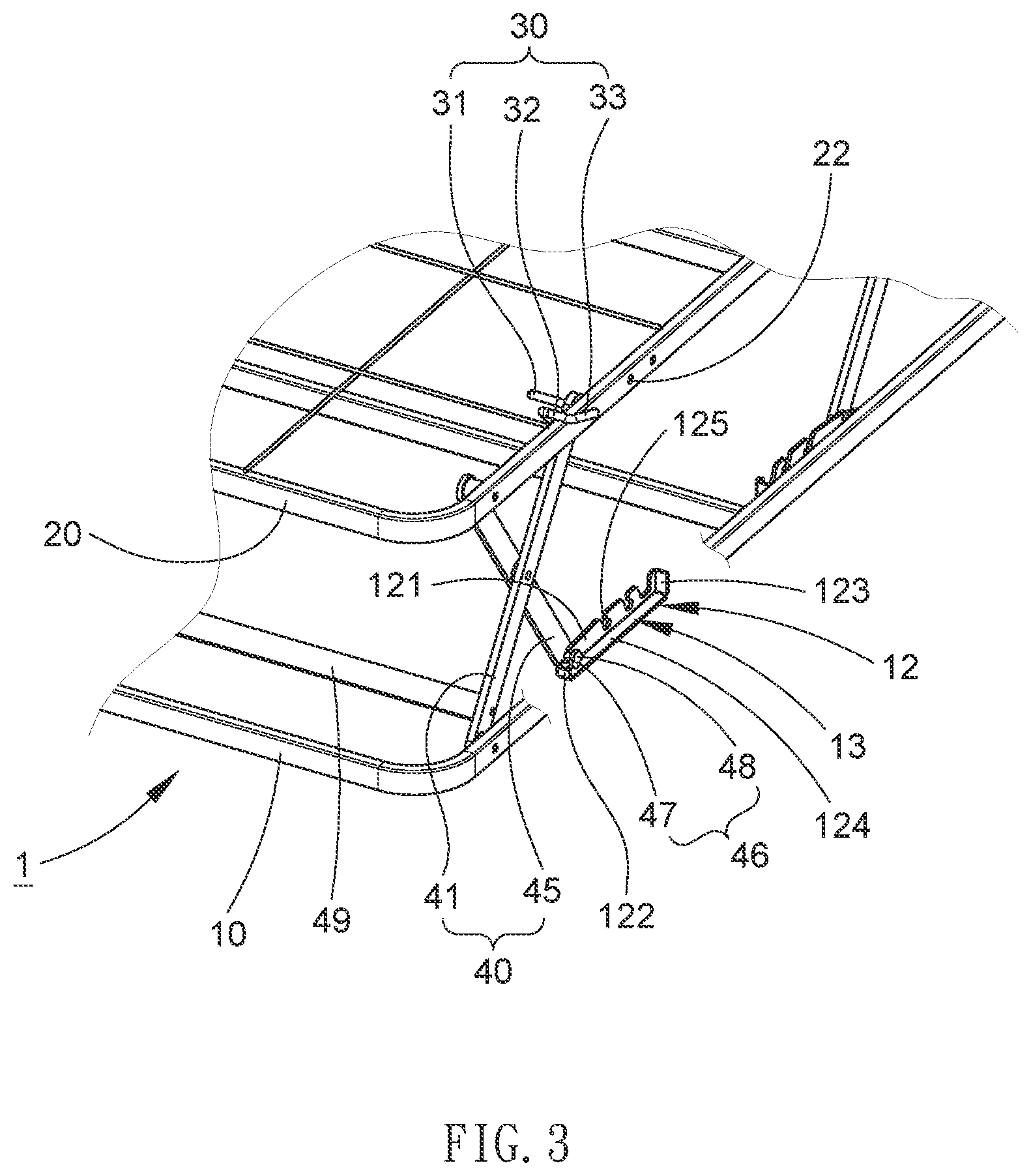 Patent US12376684 Figure 3 – Height-adjustable bedstead