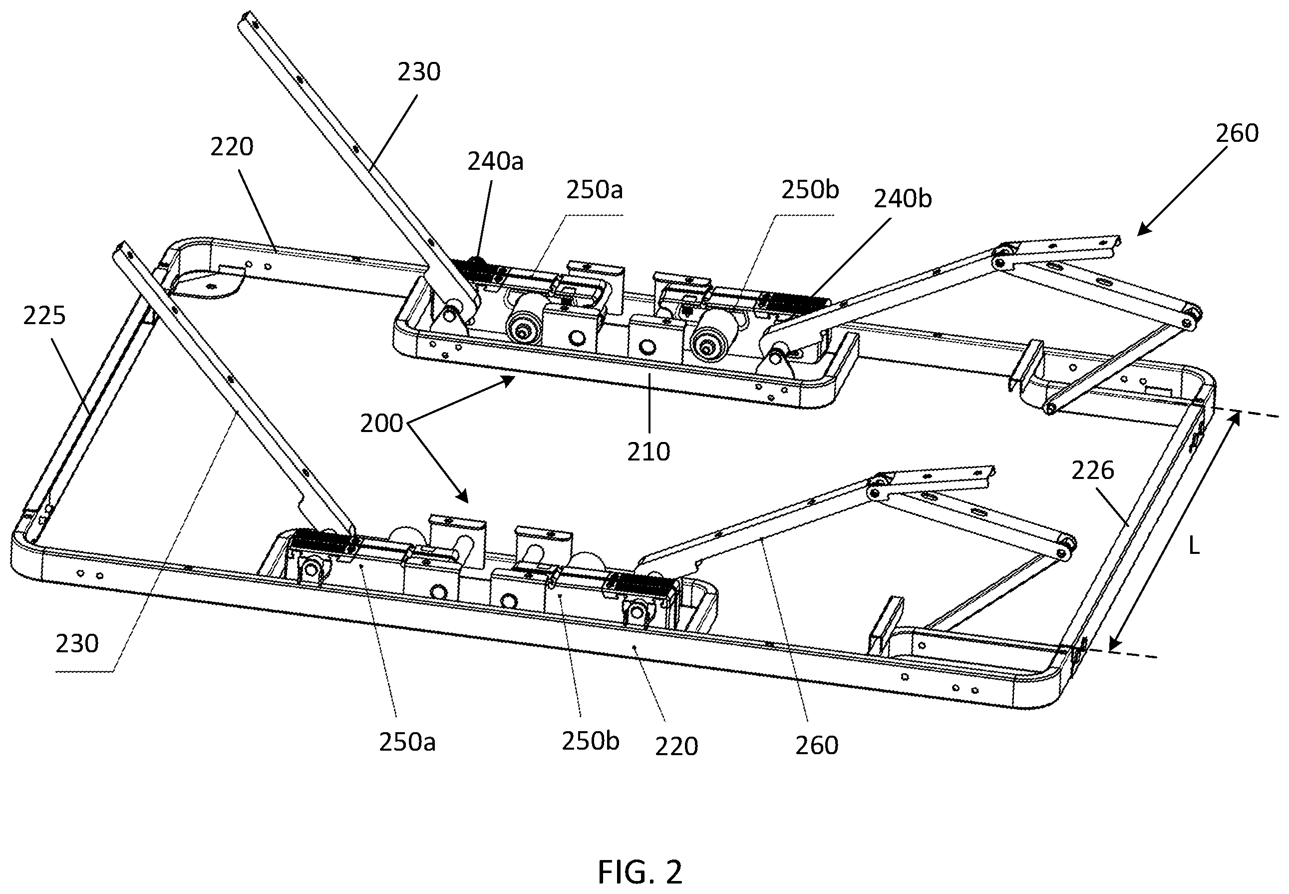 Patent US12376685 Figure 2 – Adjustable bed