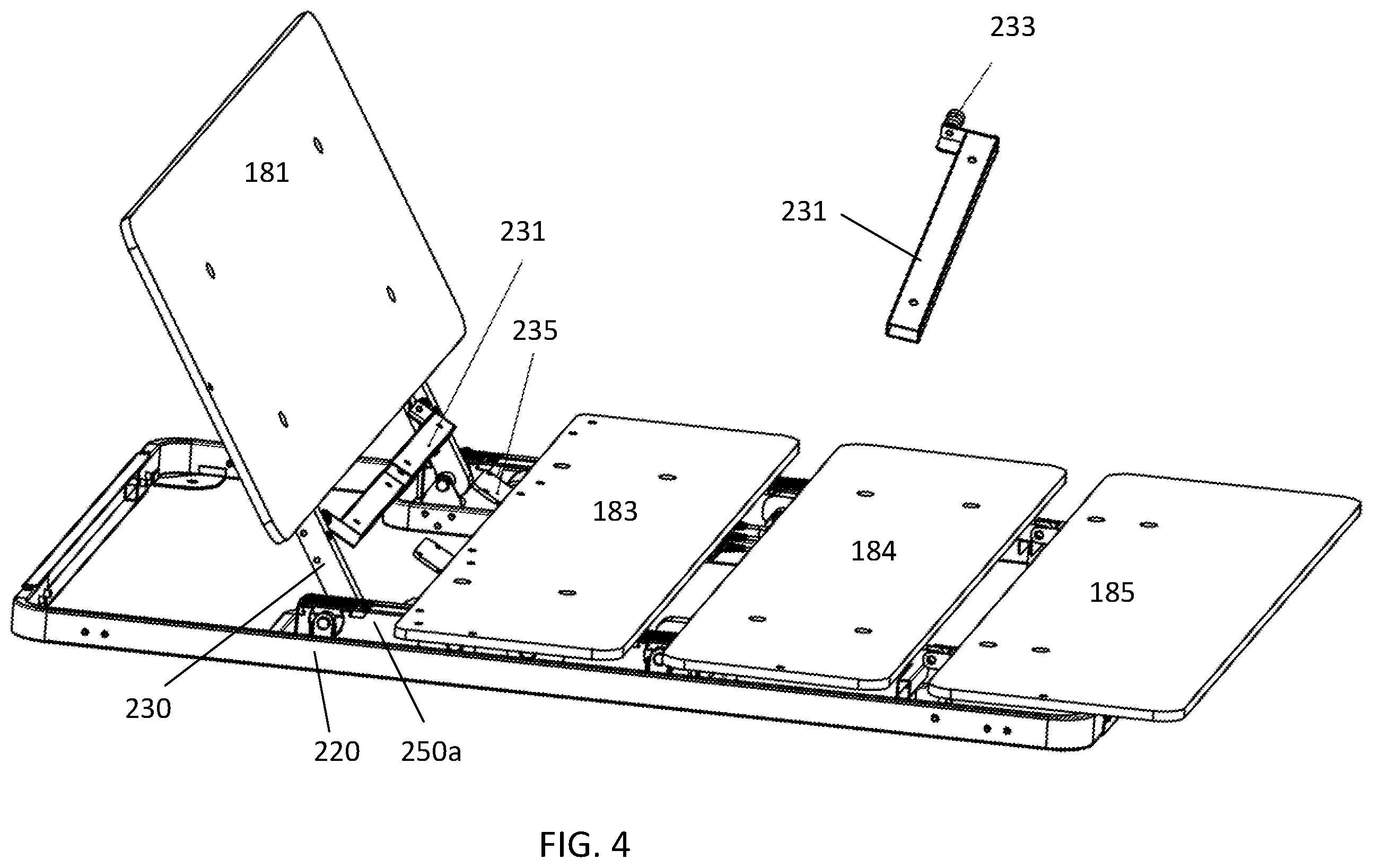 Patent US12376685 Figure 4 – Adjustable bed