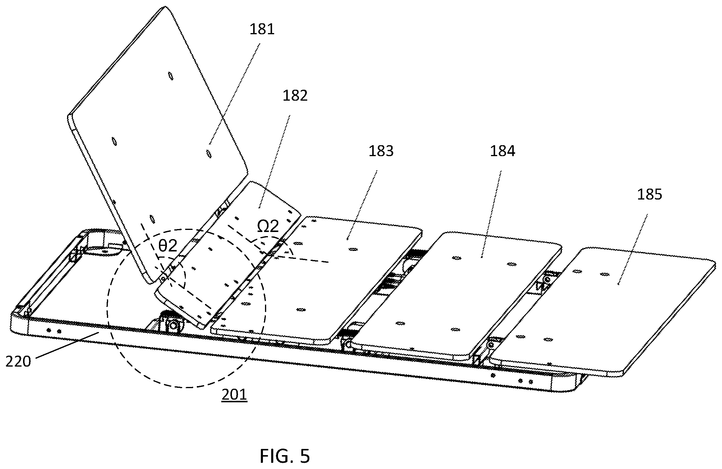 Patent US12376685 Figure 5 – Adjustable bed