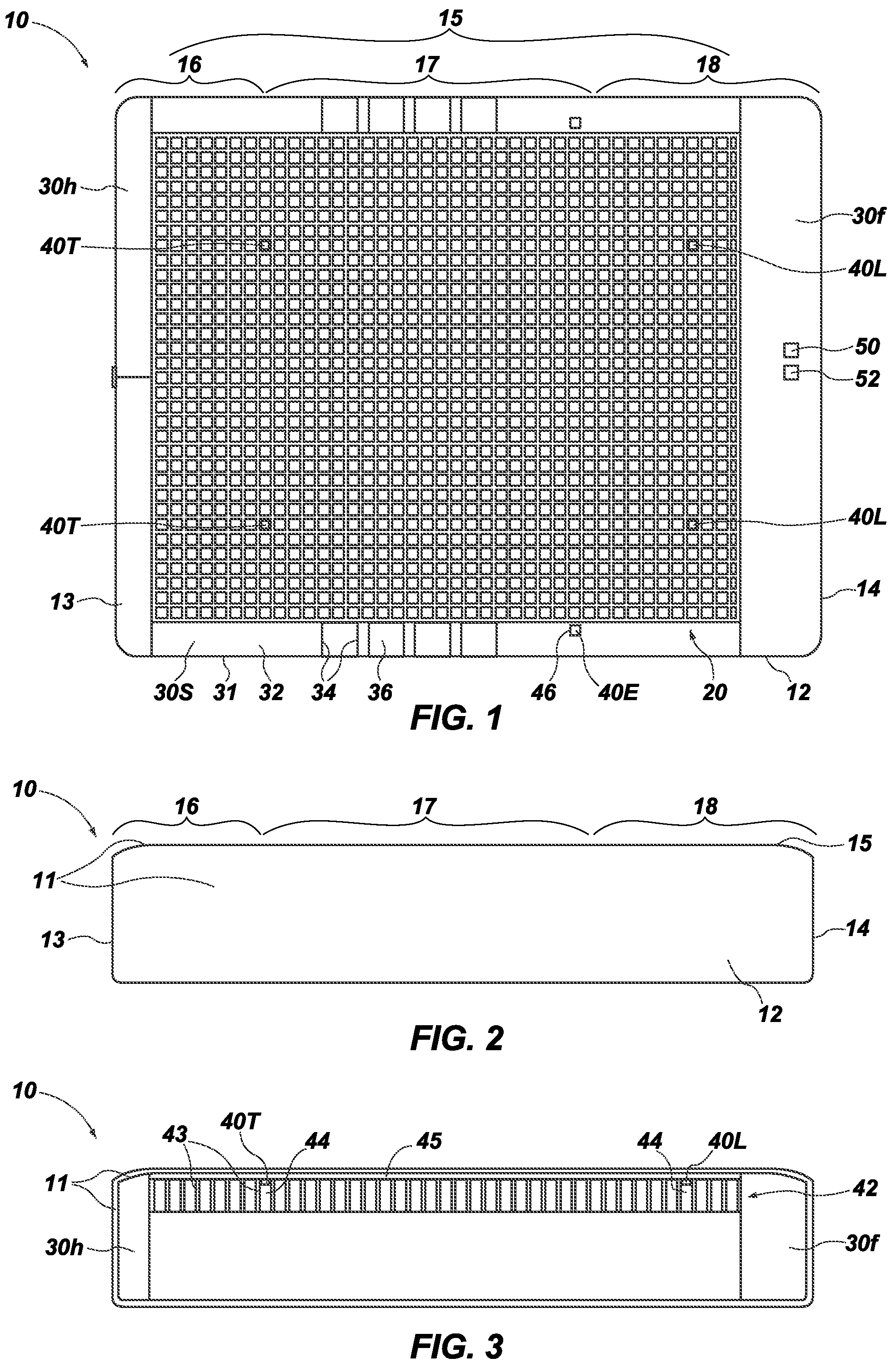 Patent US12376687 Figure 1 – Mattress with sensors