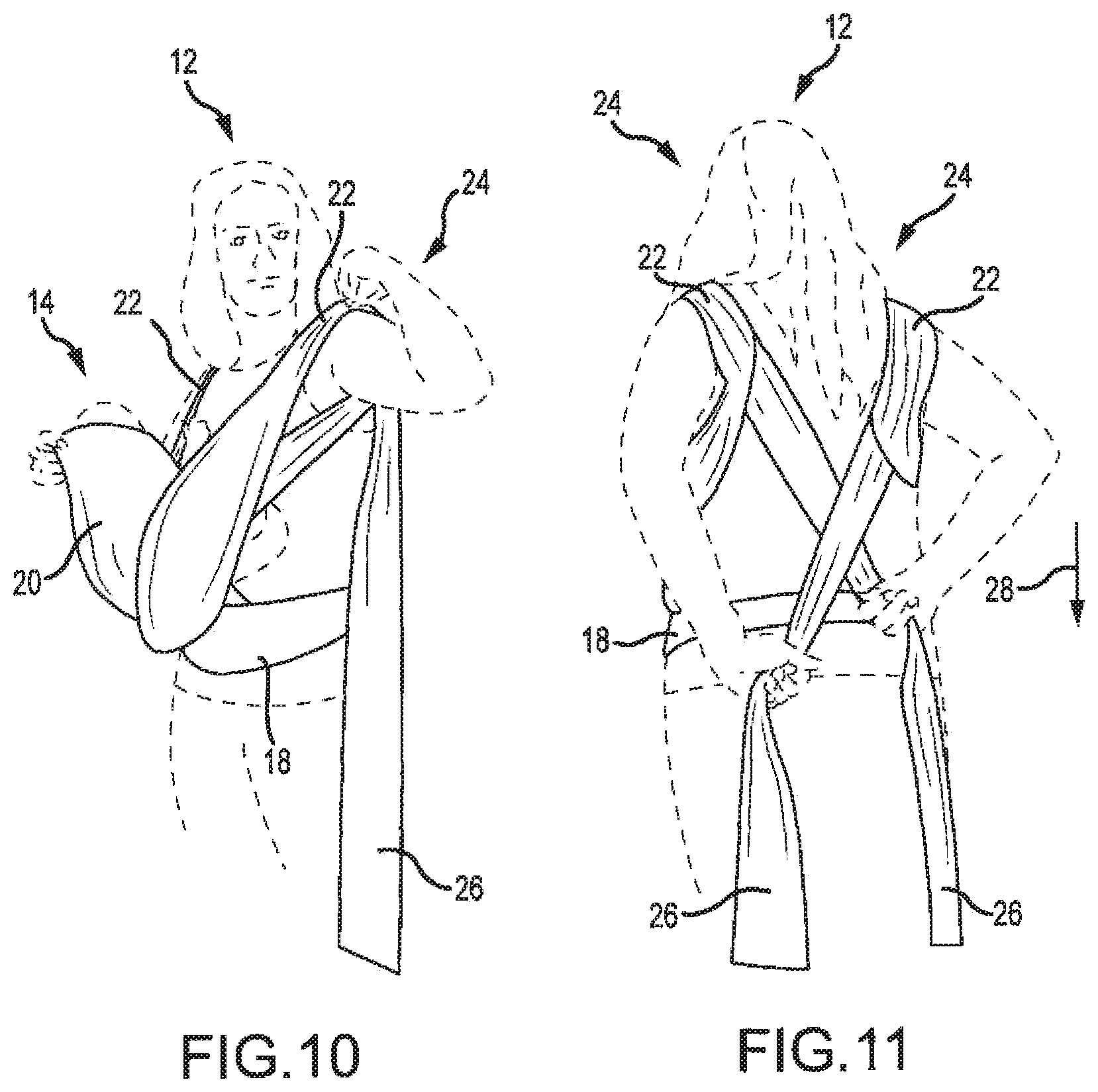 Patent US12376688 Figure 8 – Newborn carrier