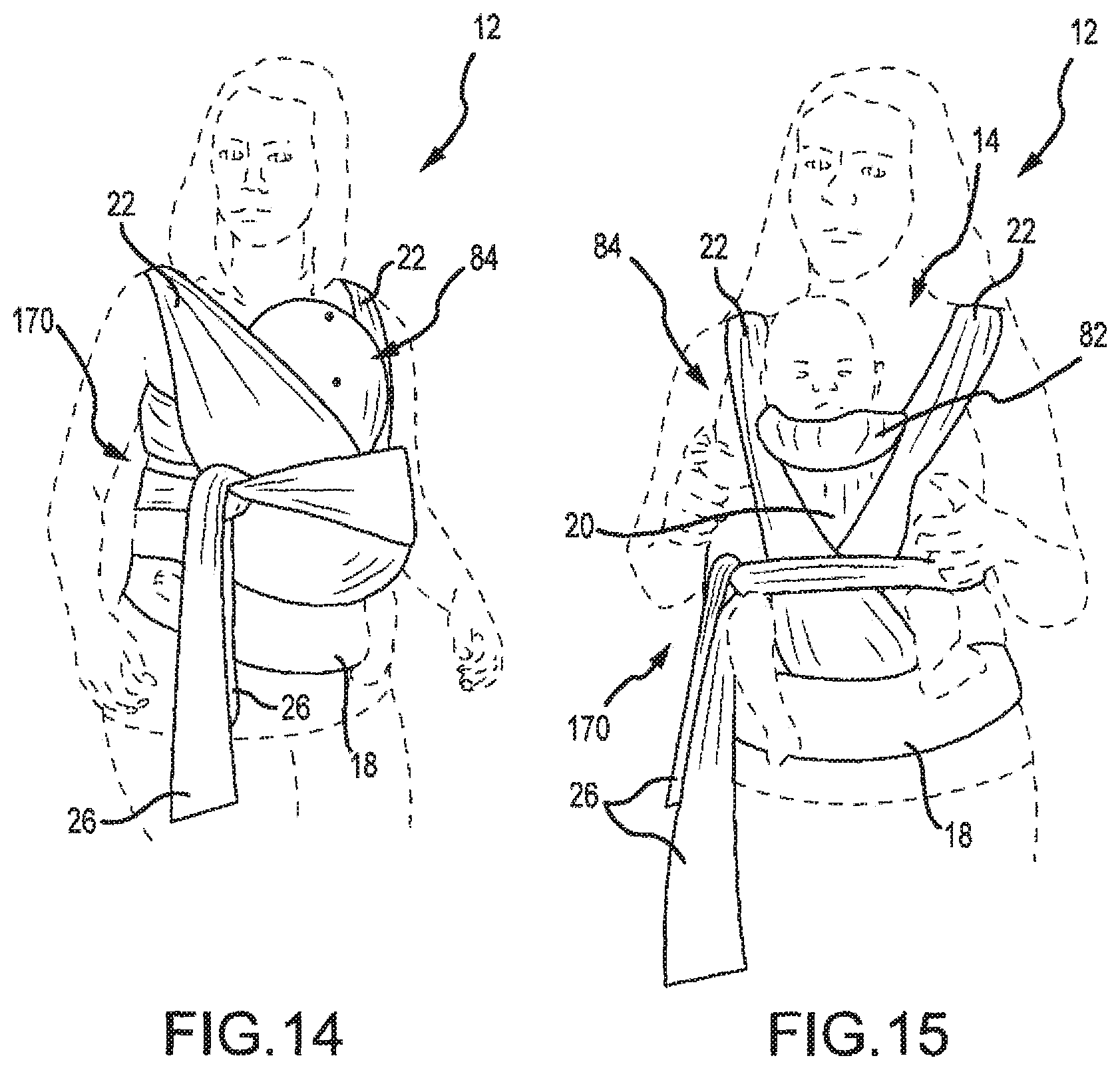 Patent US12376688 Figure 10 – Newborn carrier