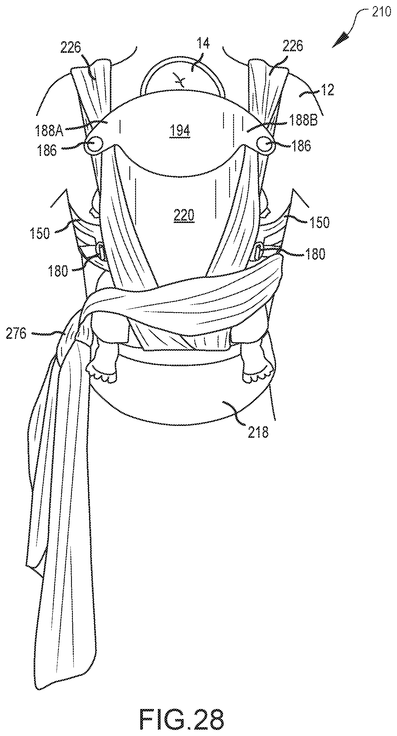 Patent US12376688 Figure 18 – Newborn carrier