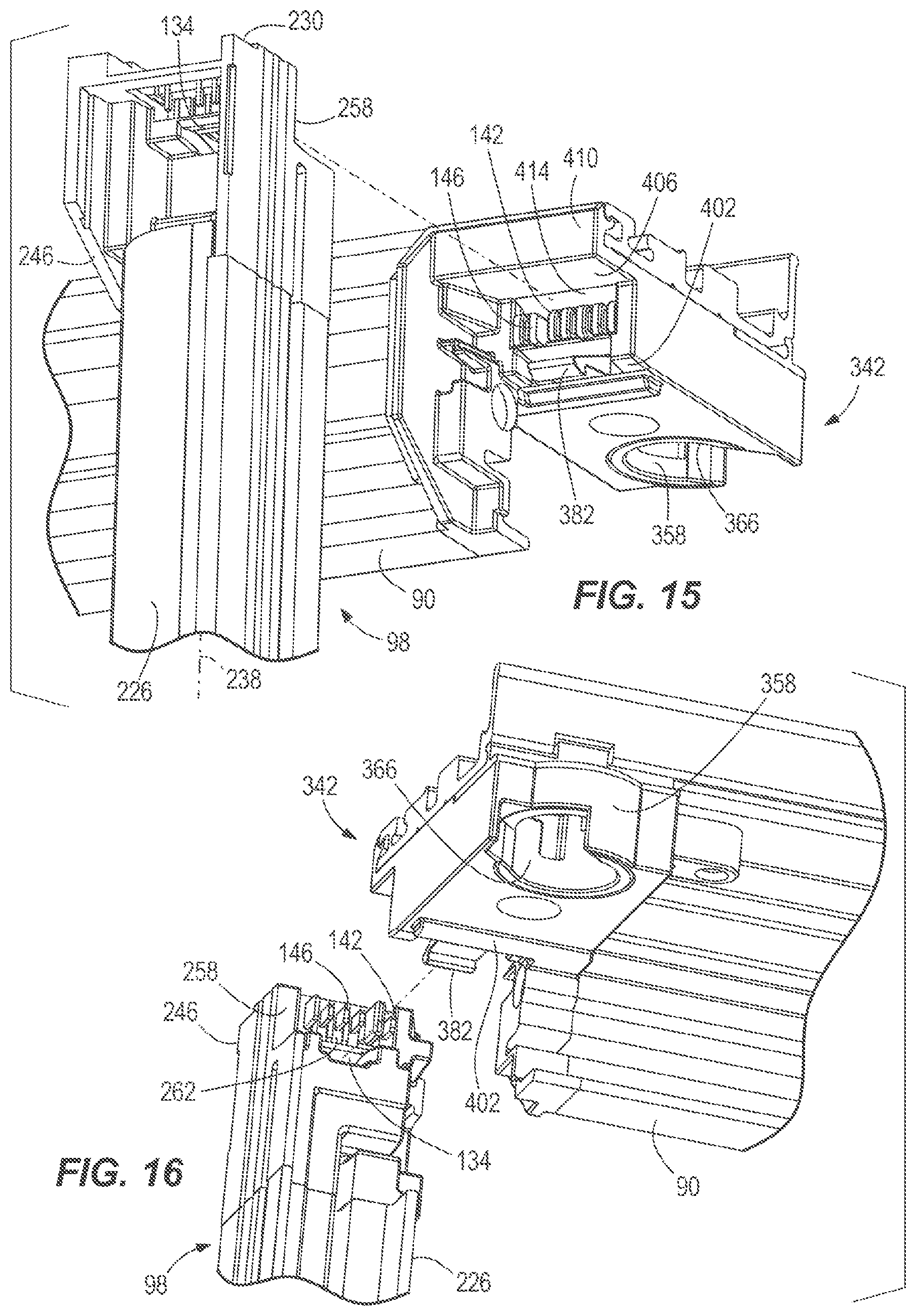 Patent US12376689 Figure 12 – Case frame and door assembly for a merchandiser