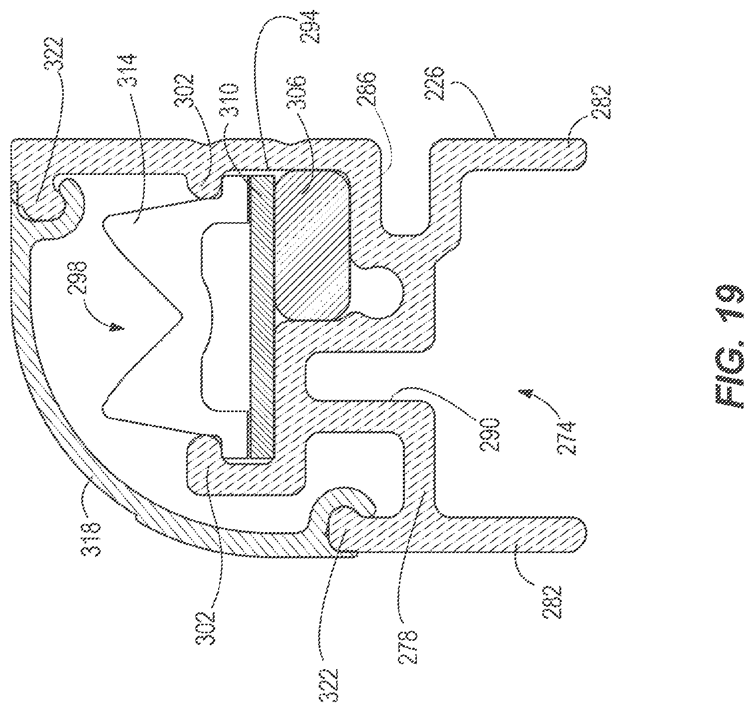 Patent US12376689 Figure 14 – Case frame and door assembly for a merchandiser