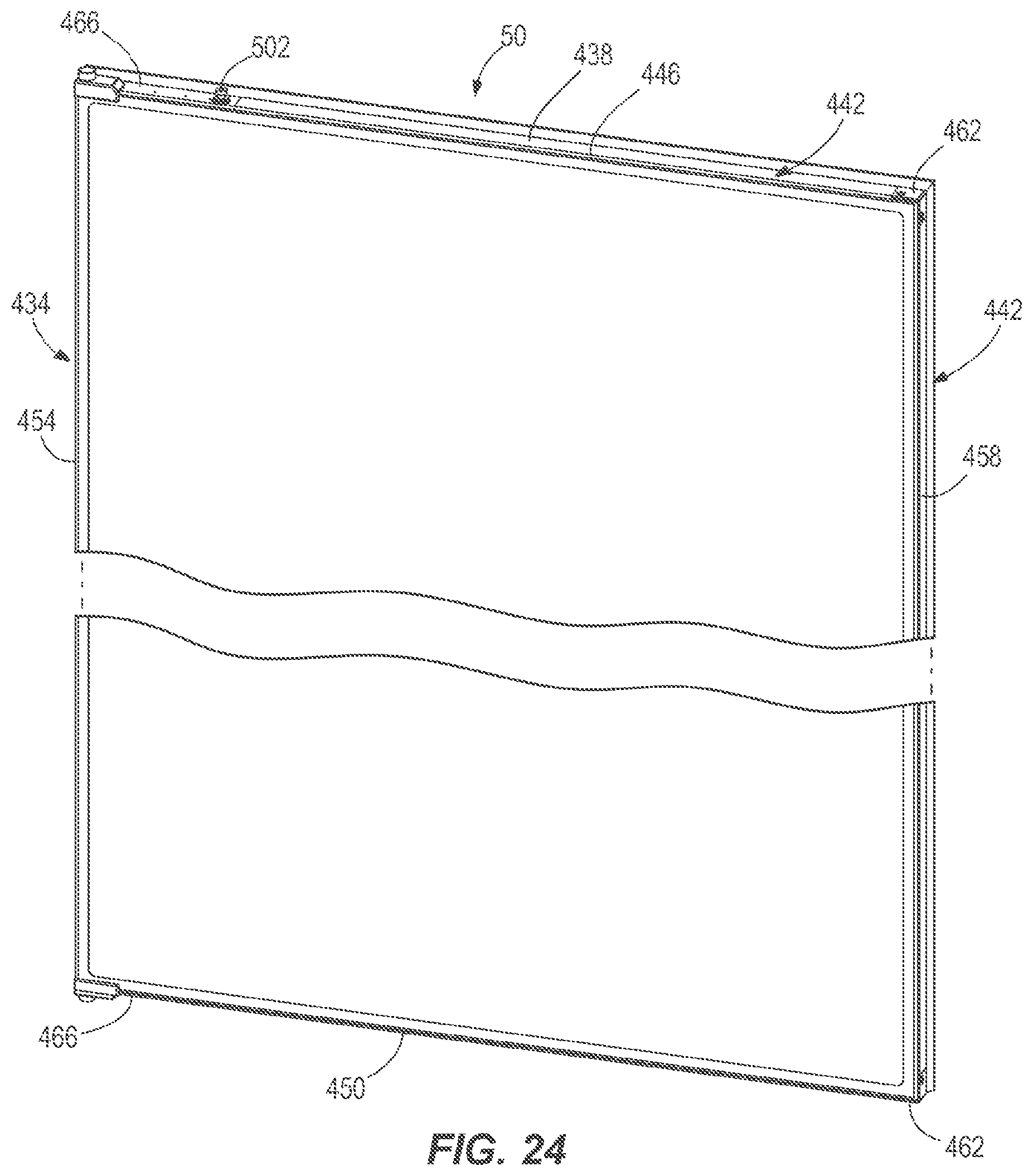 Patent US12376689 Figure 19 – Case frame and door assembly for a merchandiser