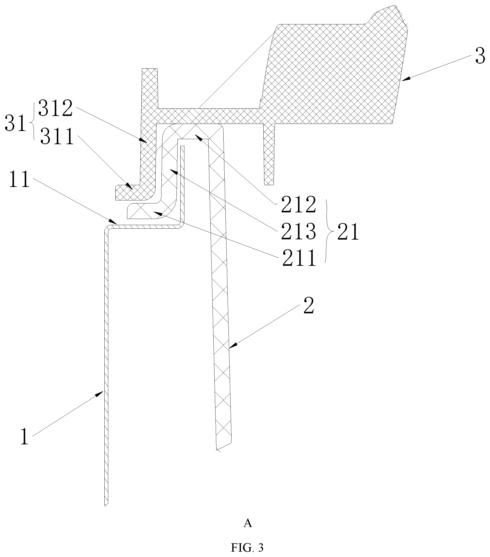 Patent US12376690 Figure 3 – Evaporator base pan assembly of an air-cooled display cabinet