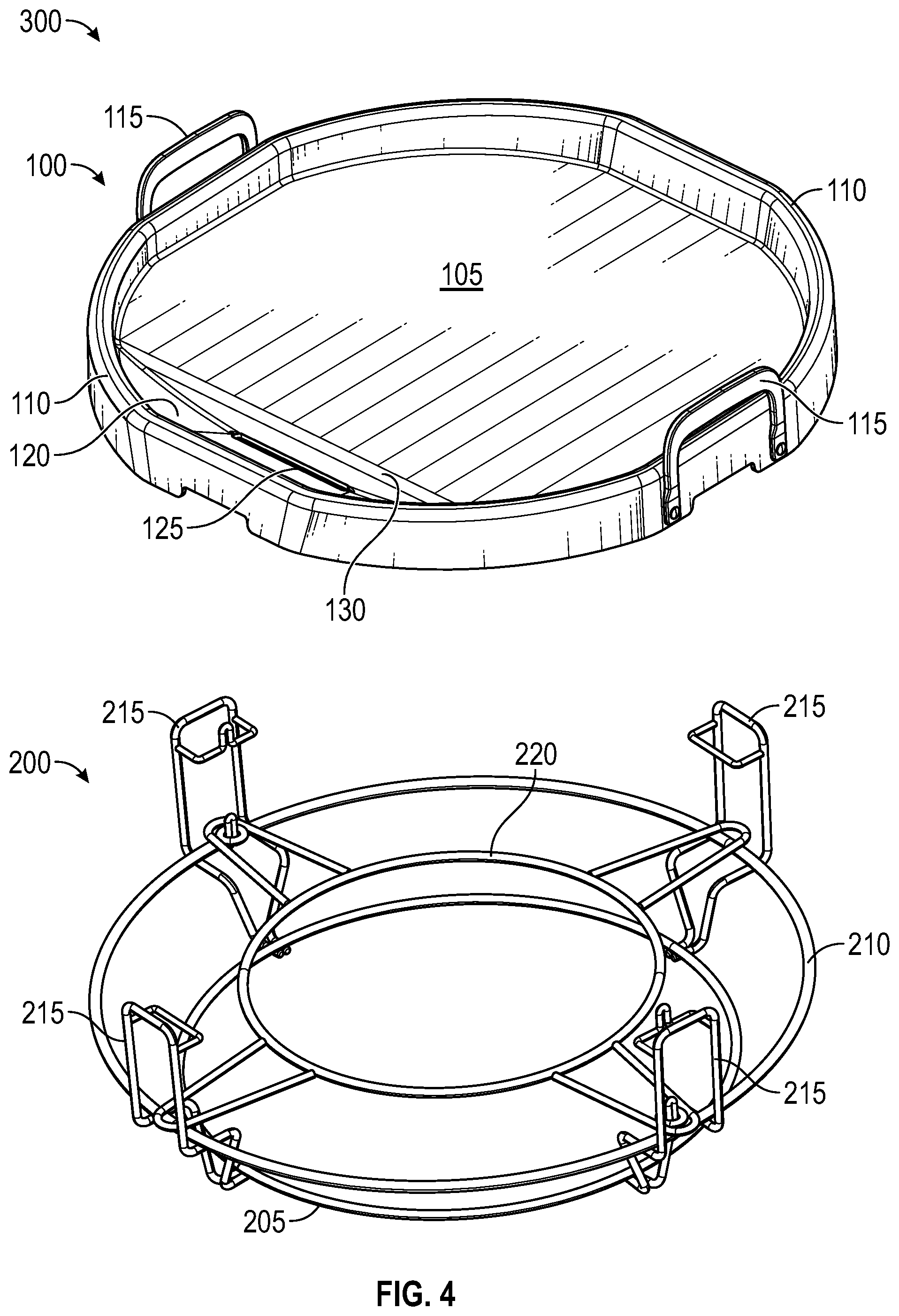 Patent US12376702 Figure 4 – System for conversion of a kamado cooker to a griddle