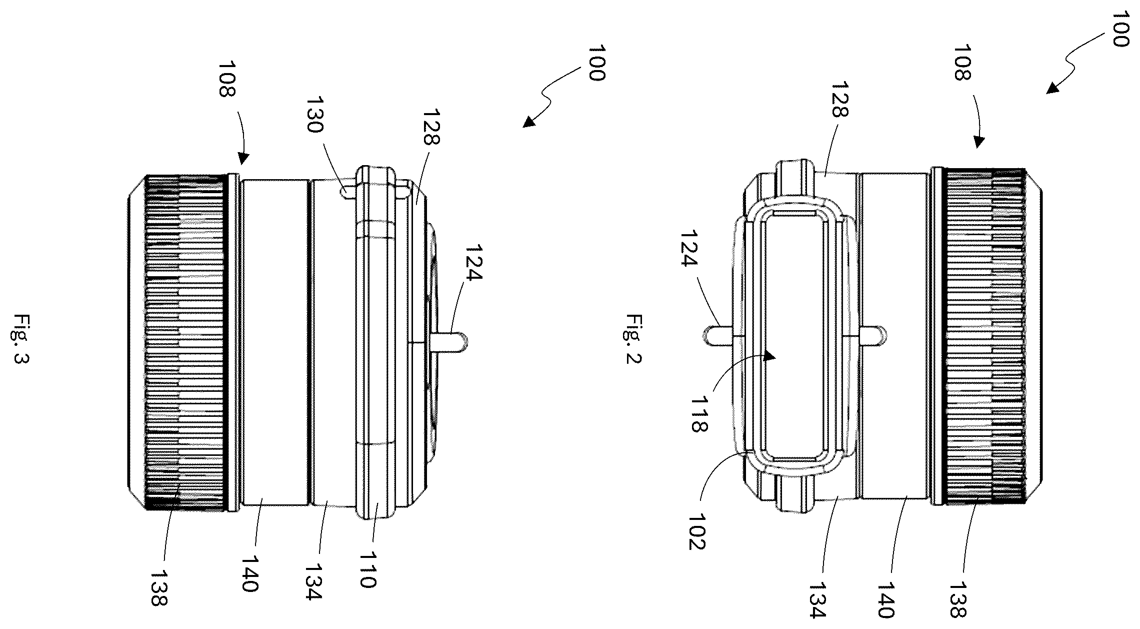 Patent US12376704 Figure 2 – Multifunctional portable grinder with integrated lighter holder and retractable mechanism