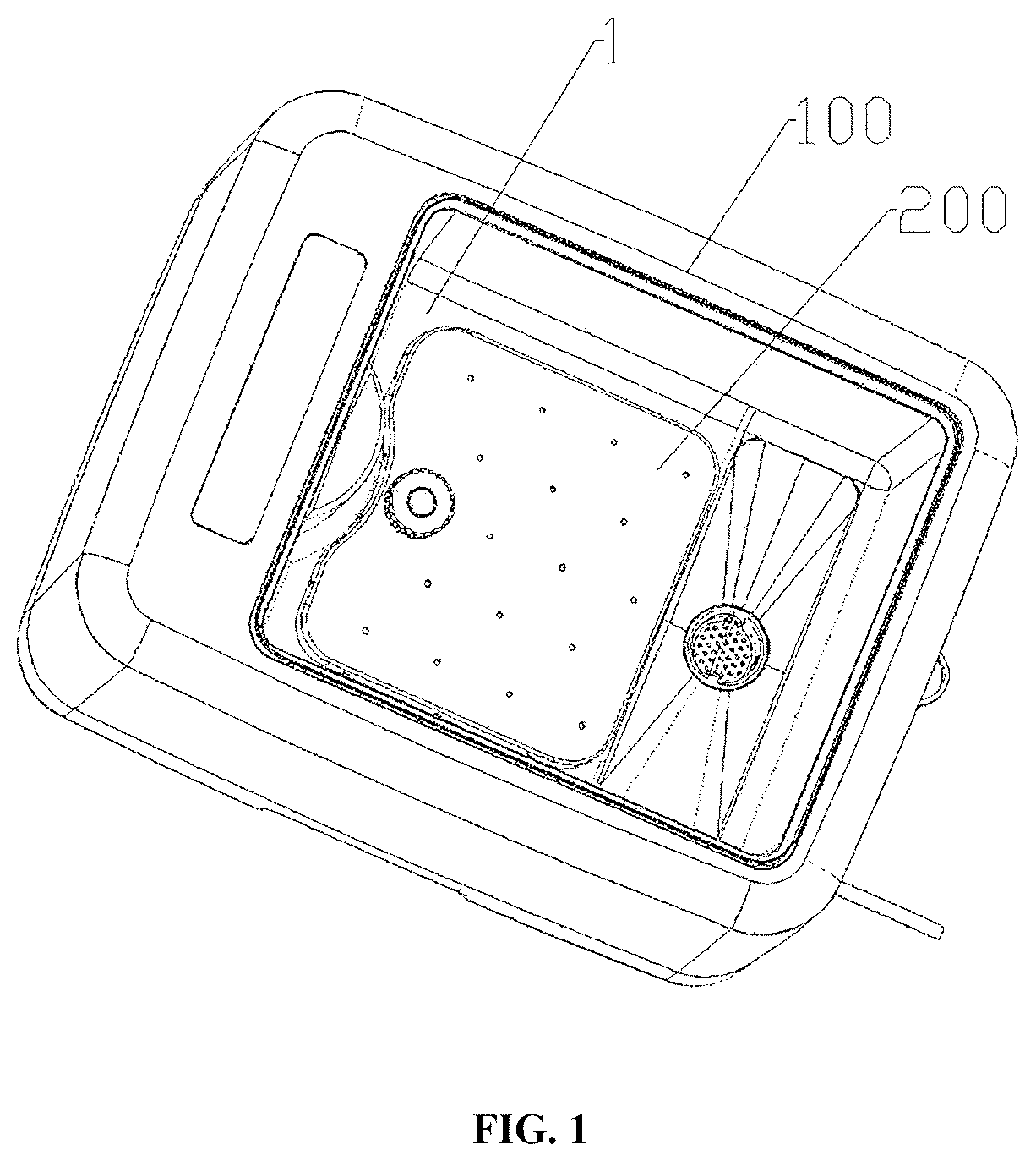 Patent US12376705 — Aeration plate and fruit and vegetable cleaning machine — Figure 1